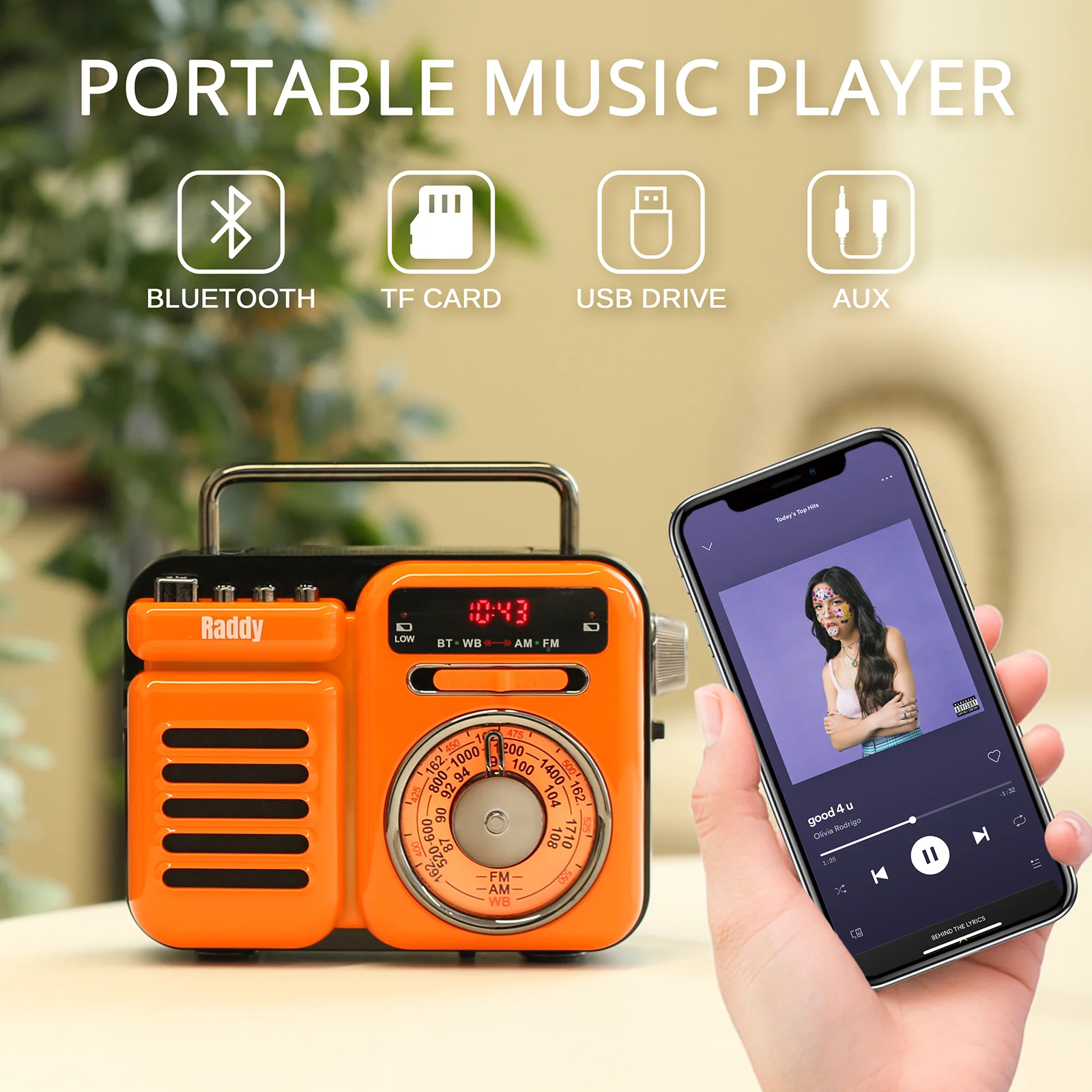 Raddy RW3 Emergency Radio | Hand Crank  | Solar | AM/FM/NOAA | Bluetooth [DISCONTINUED] - Image 2