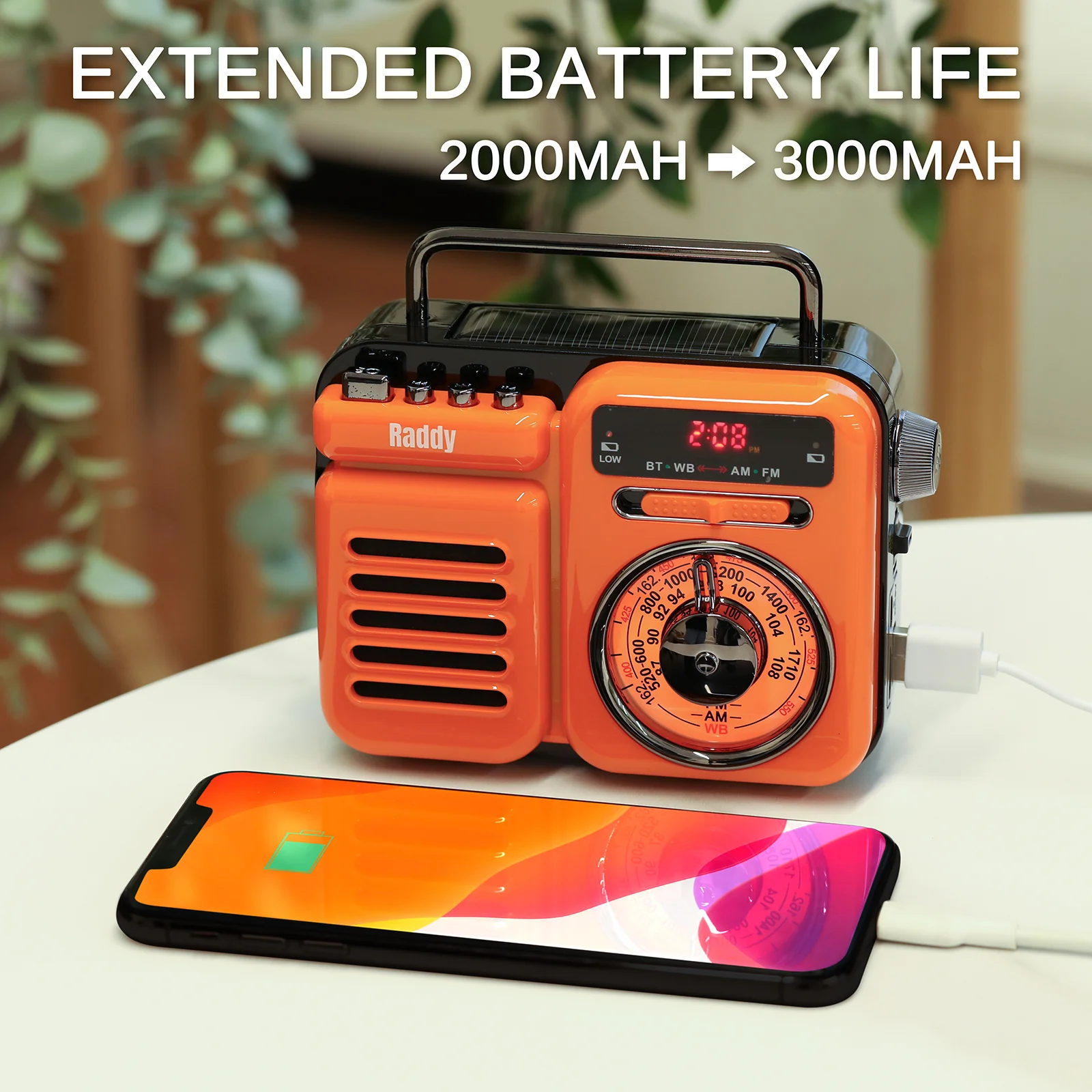 Raddy RW3 Emergency Radio | Hand Crank  | Solar | AM/FM/NOAA | Bluetooth [DISCONTINUED] - Image 4