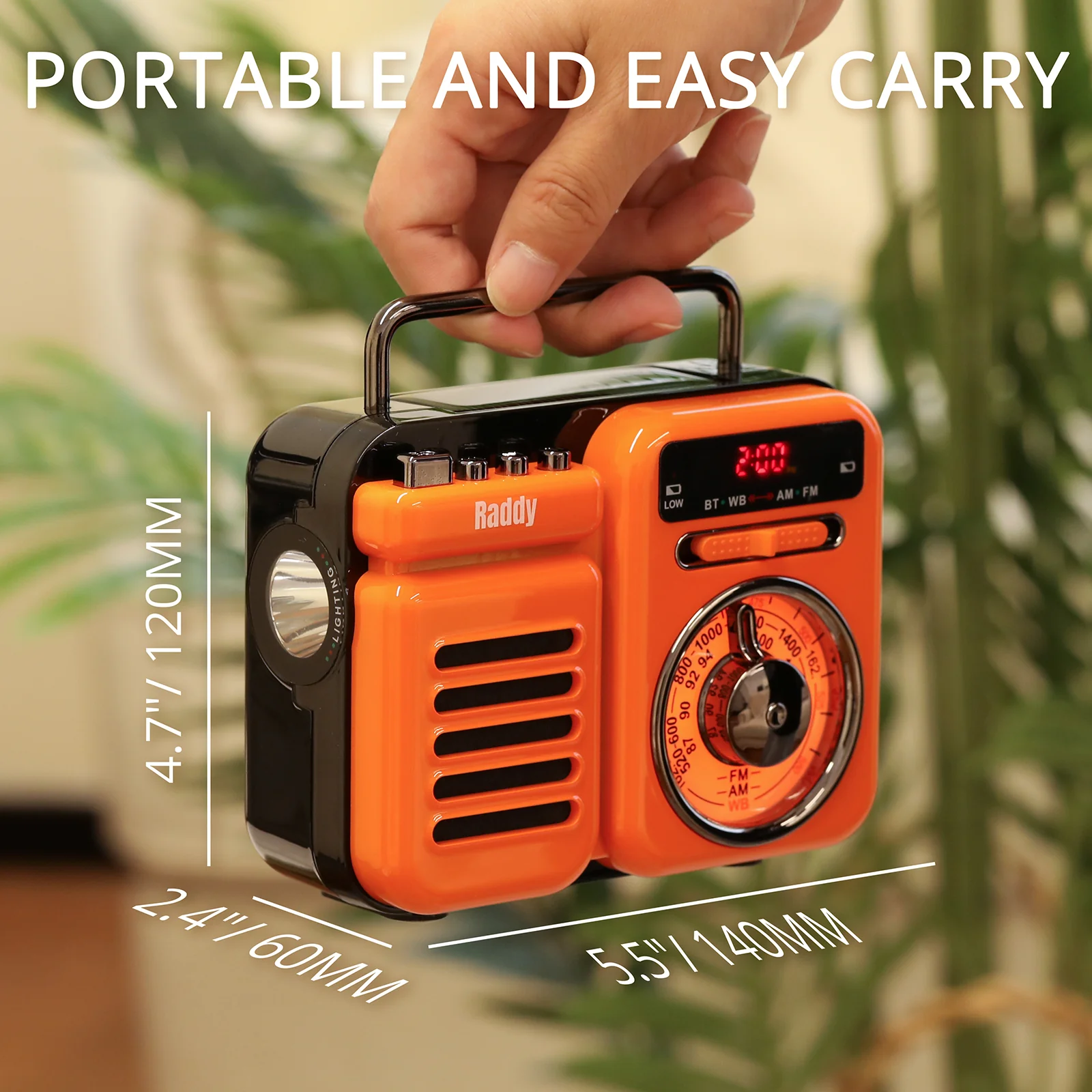 Raddy RW3 Emergency Radio | Hand Crank  | Solar | AM/FM/NOAA | Bluetooth [DISCONTINUED] - Image 5