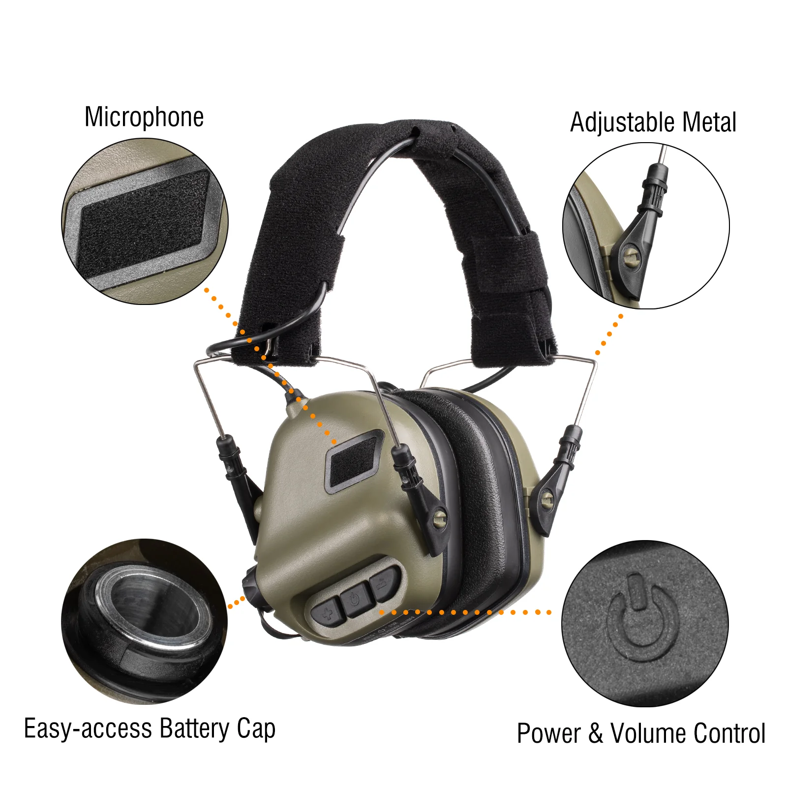 Raddy S22 Electronic Shooting Earmuffs | NRR 22dB Noise Canceling | Sound Amplification [DISCONTINUED] - Image 3