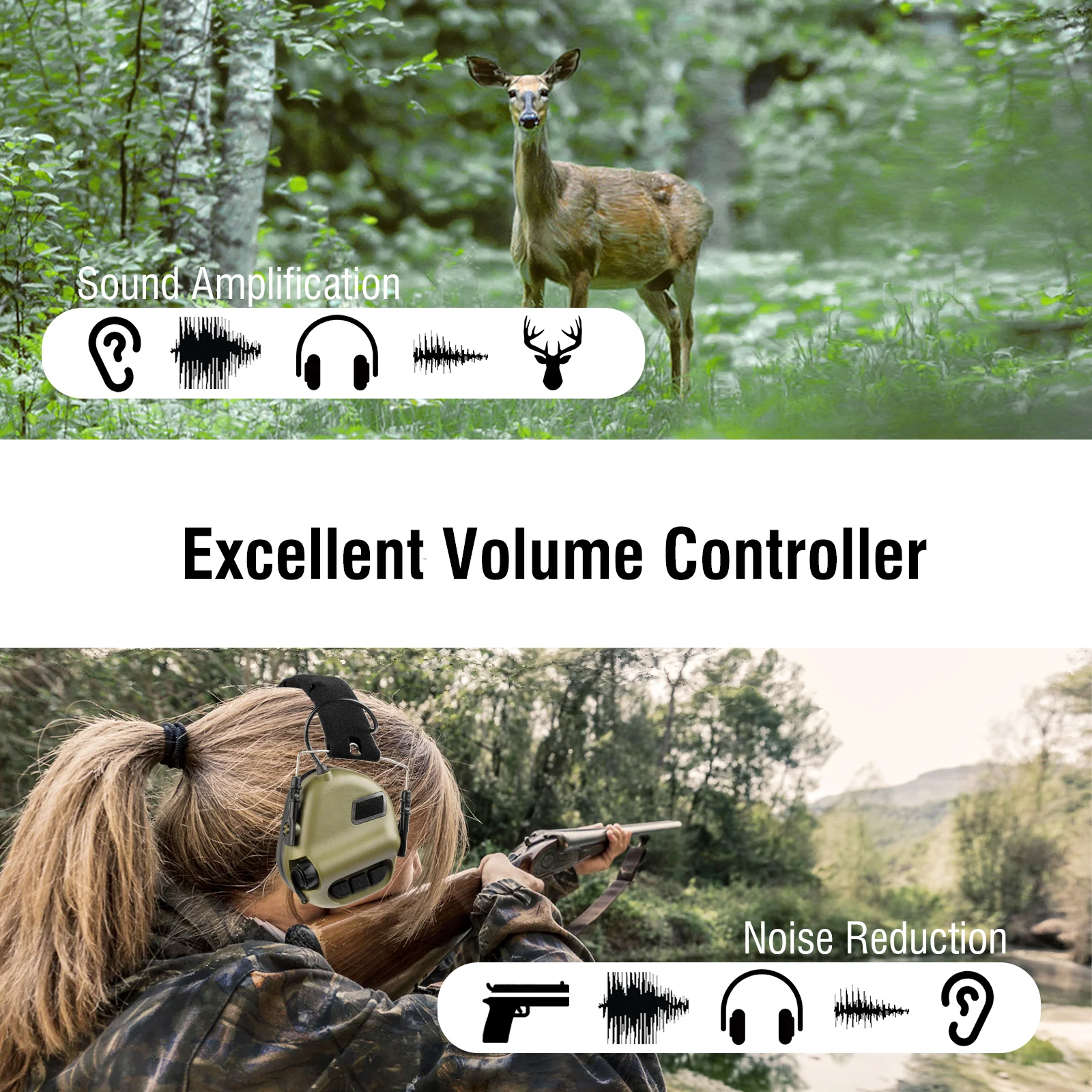 Raddy S22 Electronic Shooting Earmuffs | NRR 22dB Noise Canceling | Sound Amplification [DISCONTINUED] - Image 4