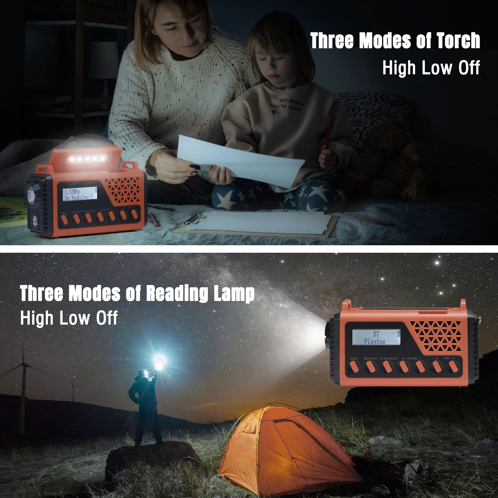 Raddy SD10 Emergency Radio | DAB/DAB+/FM/Bluetooth | Solar Crank | Power Bank | SOS | Alarm Clock | Headphone Jack [DISCONTINUED] - Image 4