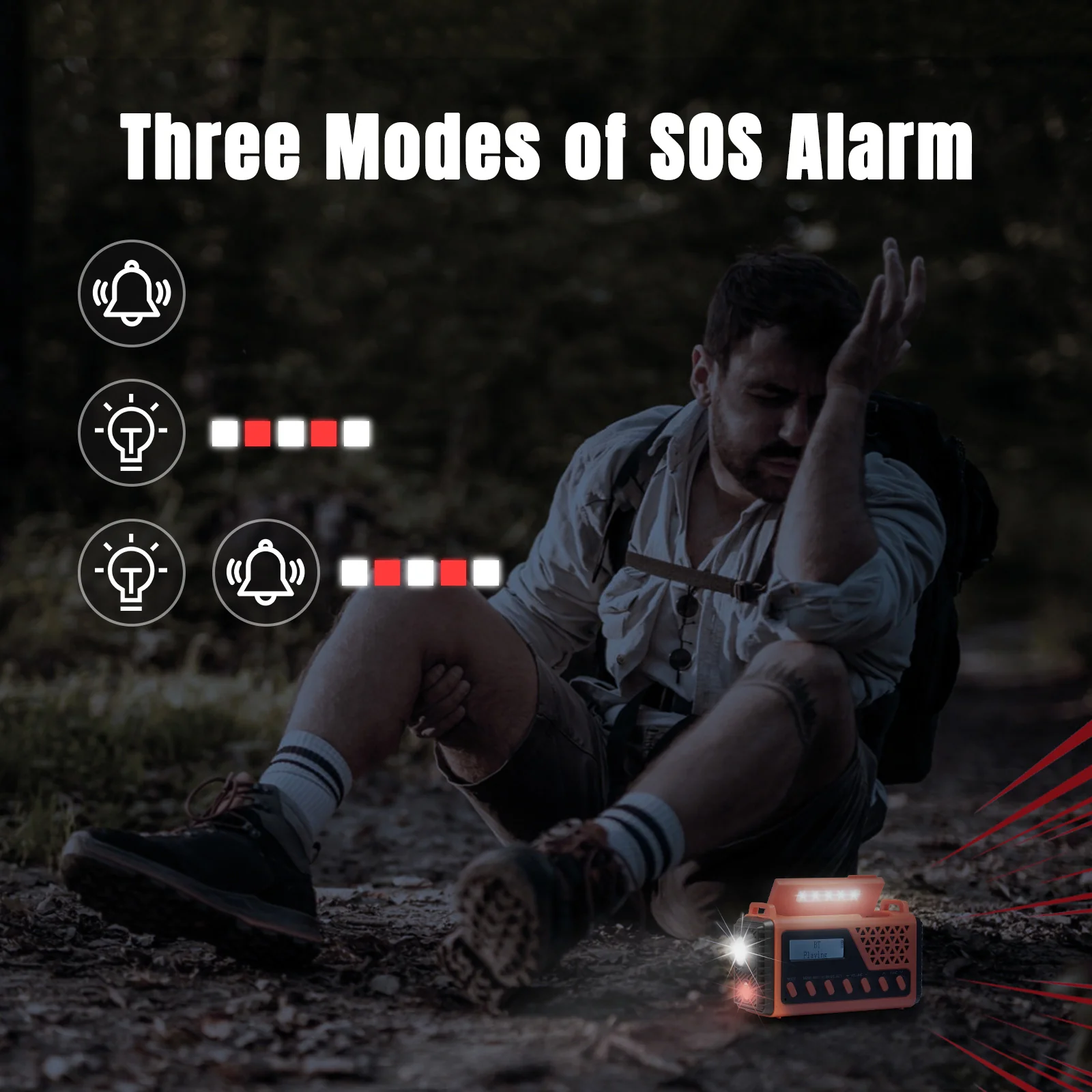 Raddy SD10 Emergency Radio | DAB/DAB+/FM/Bluetooth | Solar Crank | Power Bank | SOS | Alarm Clock | Headphone Jack [DISCONTINUED] - Image 6