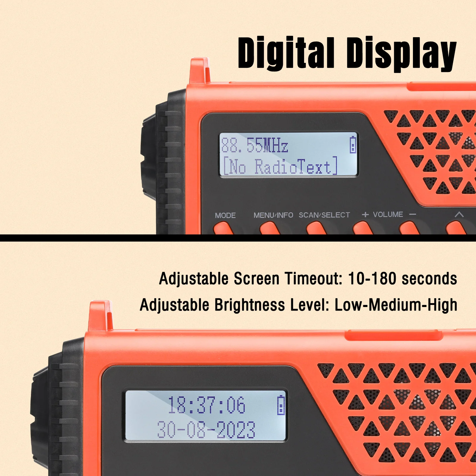 Raddy SD10 Emergency Radio | DAB/DAB+/FM/Bluetooth | Solar Crank | Power Bank | SOS | Alarm Clock | Headphone Jack [DISCONTINUED] - Image 9