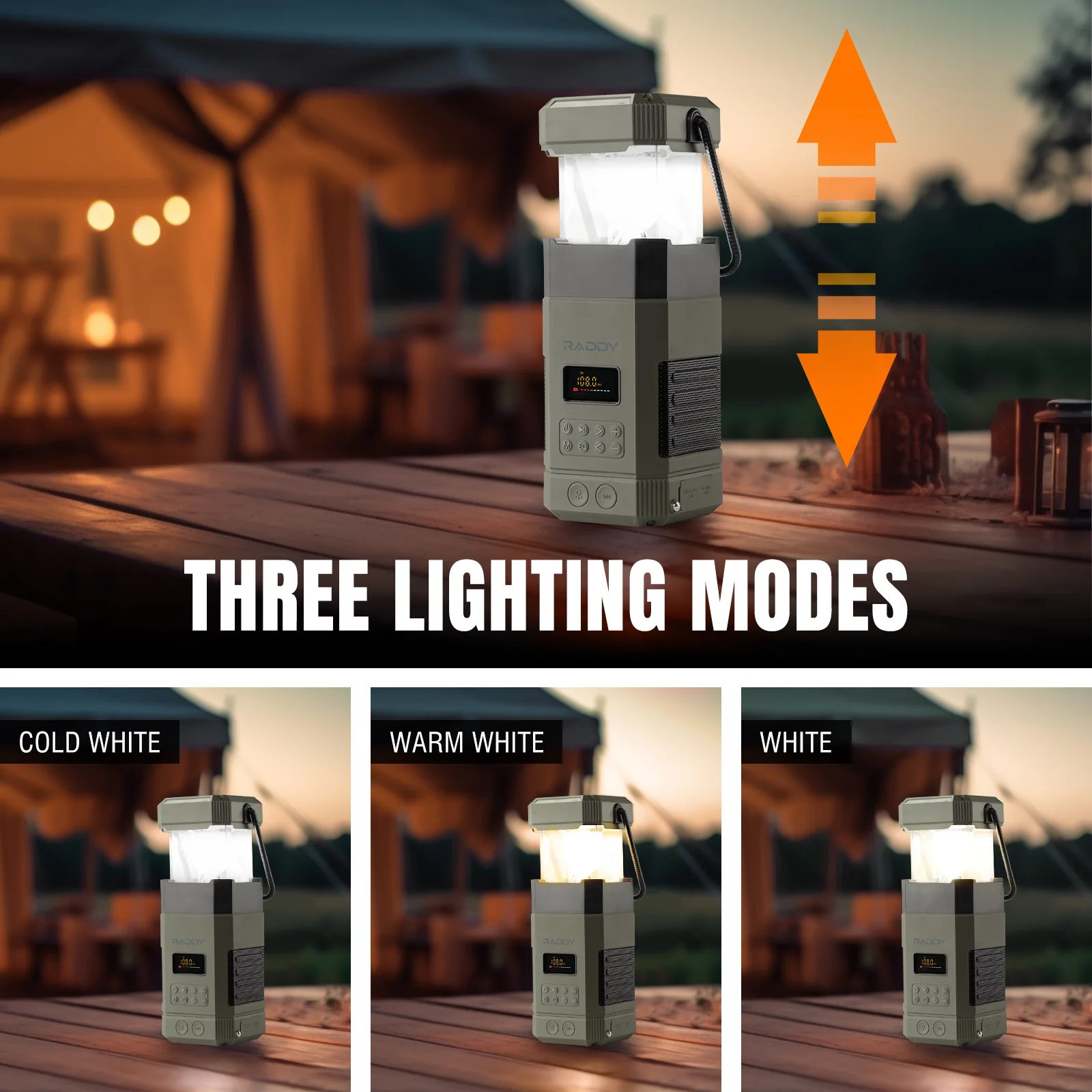 Raddy SL10 Emergency Radio | 10000mAh Hand Crank Solar Camping Lantern | IPX6 Waterproof | Bluetooth Speaker | AM FM NOAA [DISCONTINUED] - Image 6