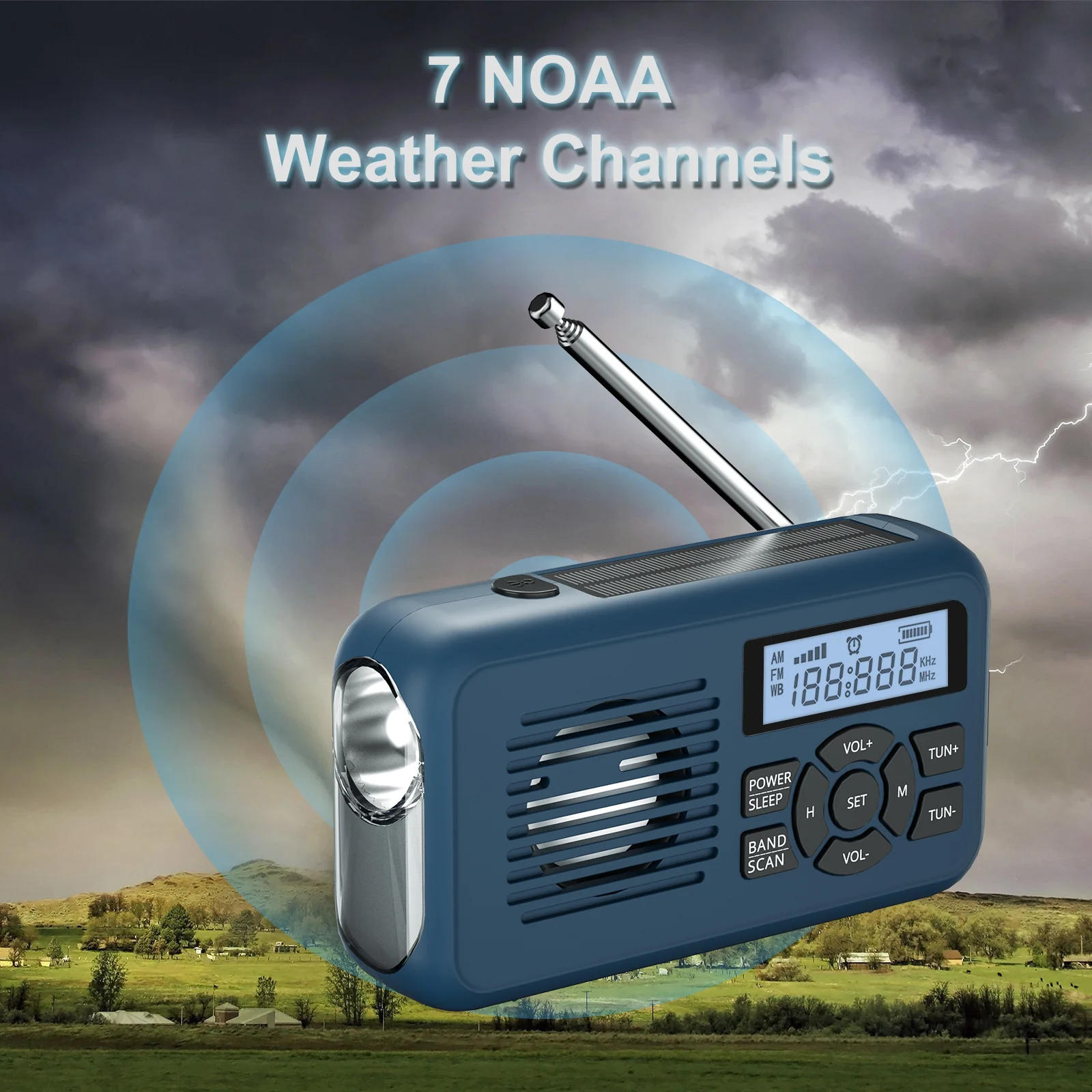 Raddy SW2 Emergency Radio | Hand Crank Solar Powered | AM FM WB | NOAA Weather Radio [DISCONTINUED] - Image 7