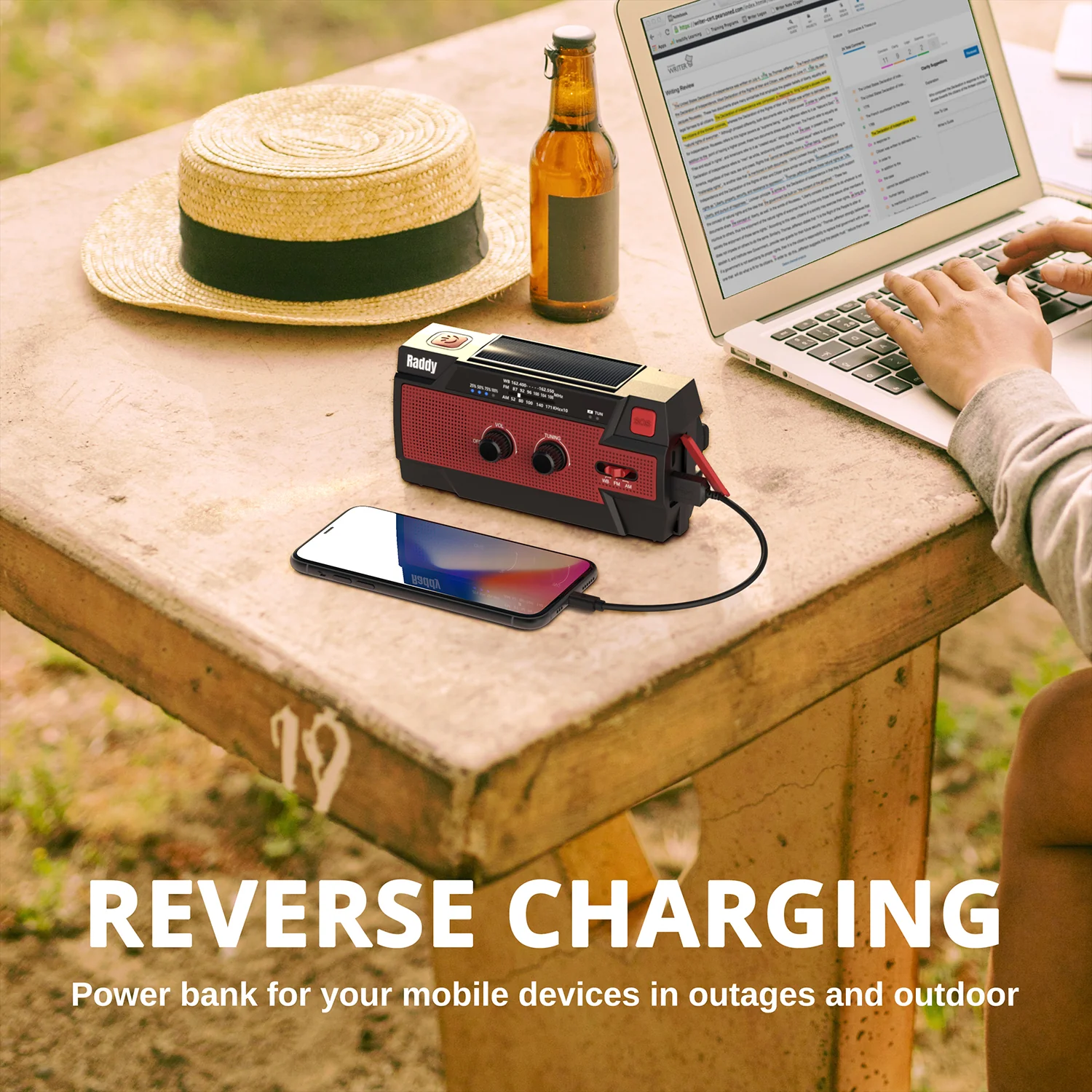 Raddy SW3 Emergency Survival Radio | 5000mAh | Hand Crank | Solar-Powered | FM/AM/NOAA [DISCONTINUED] - Image 5