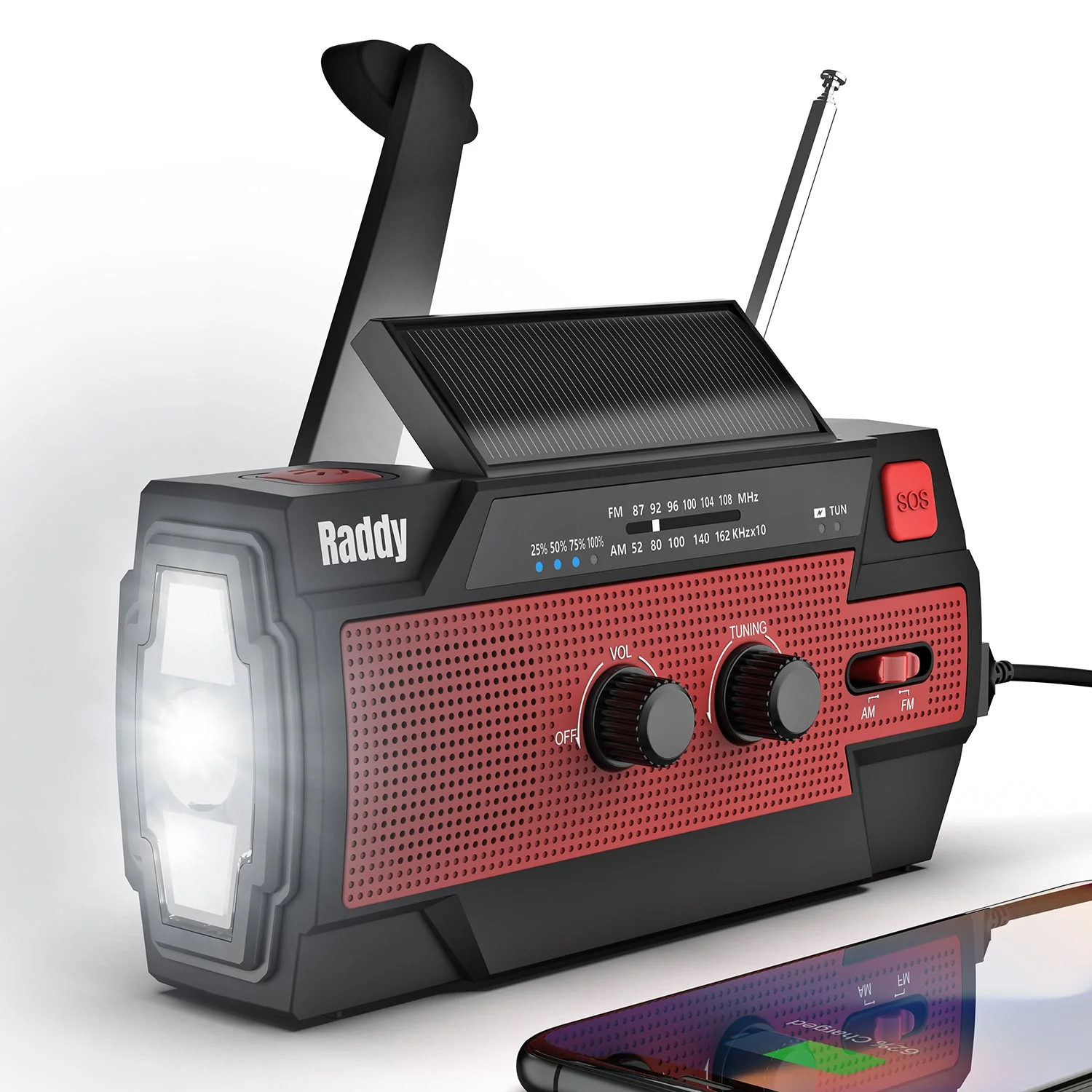 Raddy SW3 Emergency Radio | 5000mAh | Hand Crank | Solar-Powered | FM/AM [DISCONTINUED] - Image 12