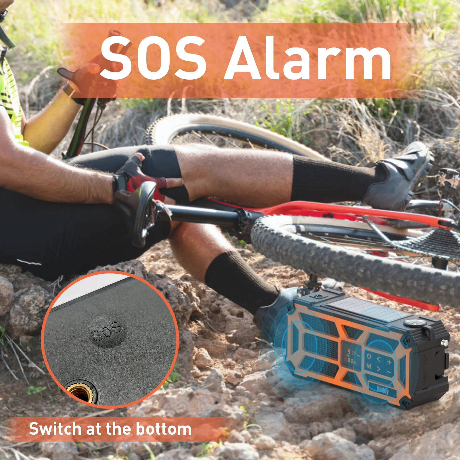 Raddy SW5 Emergency Radio | IPX5 Waterproof | 5000mAh | Hand Crank Solar | Power Bank | NOAA - Image 7