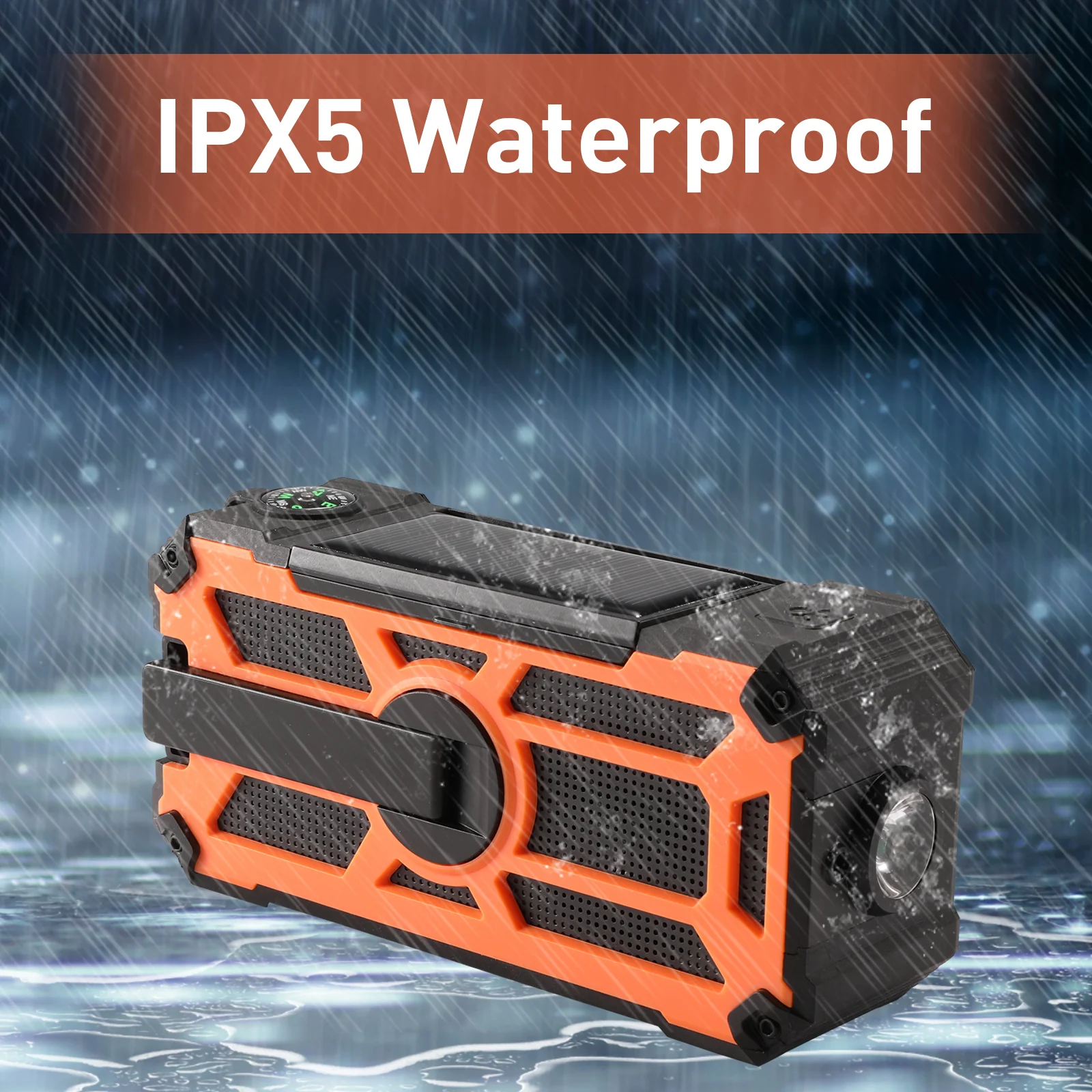 Raddy SW5 Emergency Radio | IPX5 Waterproof | 5000mAh | Hand Crank Solar | Power Bank | NOAA - Image 9