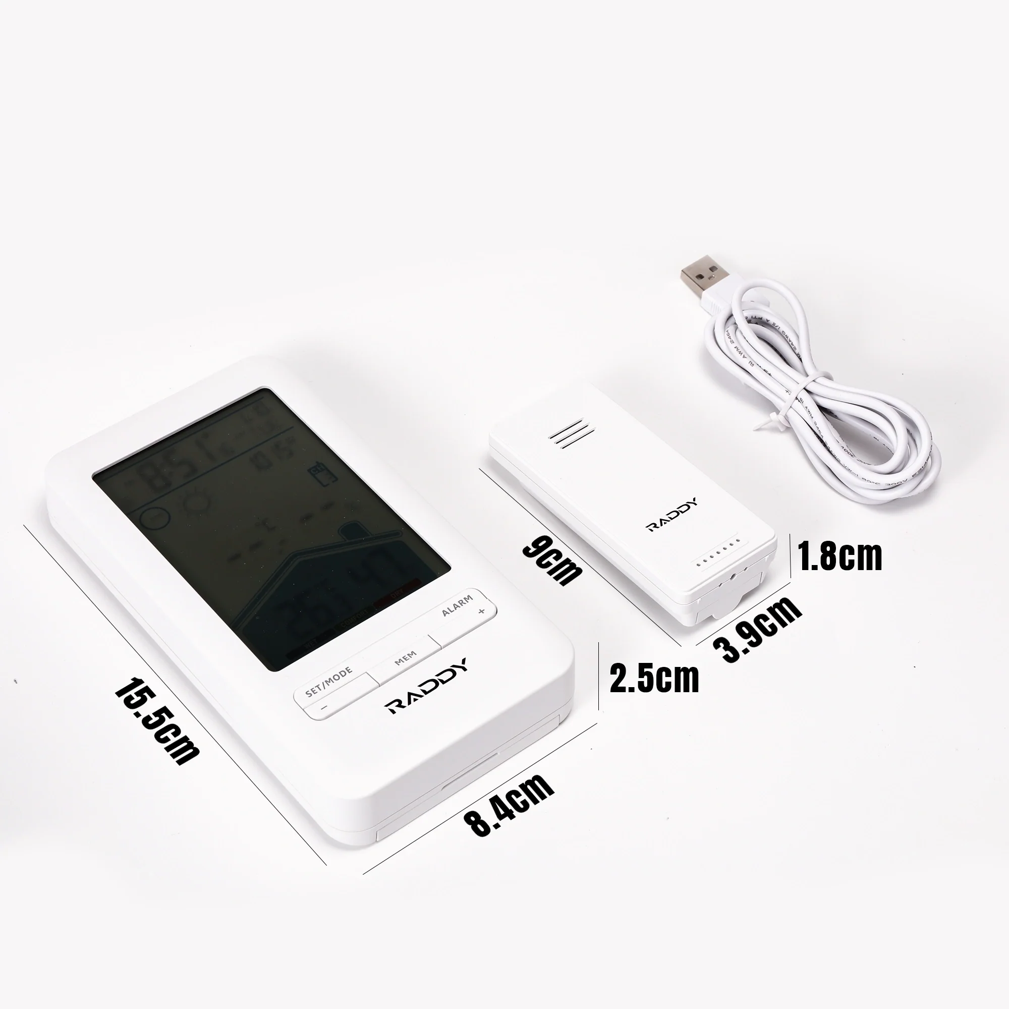 Raddy V4 Wireless Weather Station | Temperature & Humidity | Atomic Clock | Weather Forecast | Dual Alarm | USB-C Rechargeable | 5-Level Backlight - Image 7