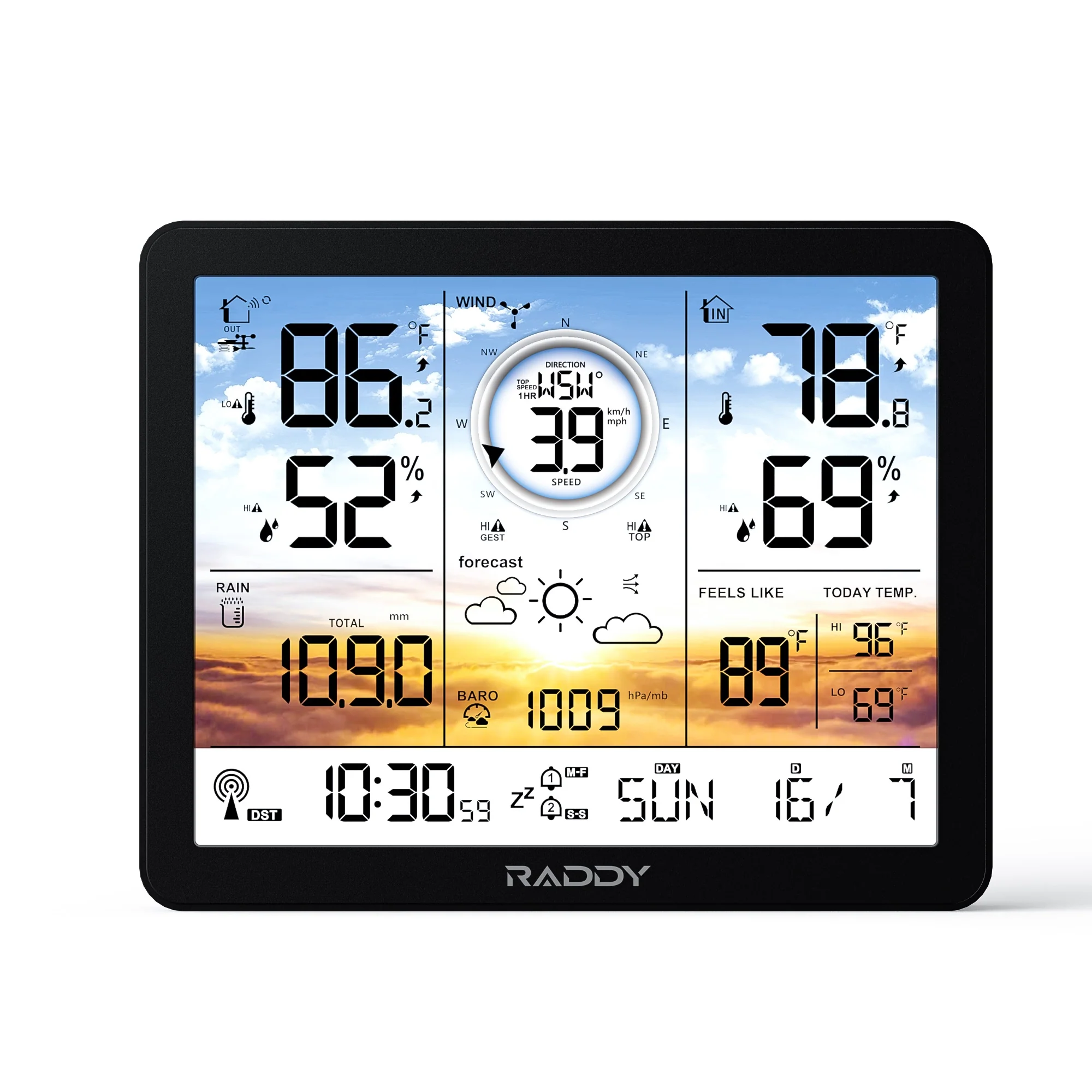 Raddy VP7/AG7 Weather Station | Wireless Thermometer | Color Screen | Atomic Weather Clock | Temperature Humidity Monitor - Image 9