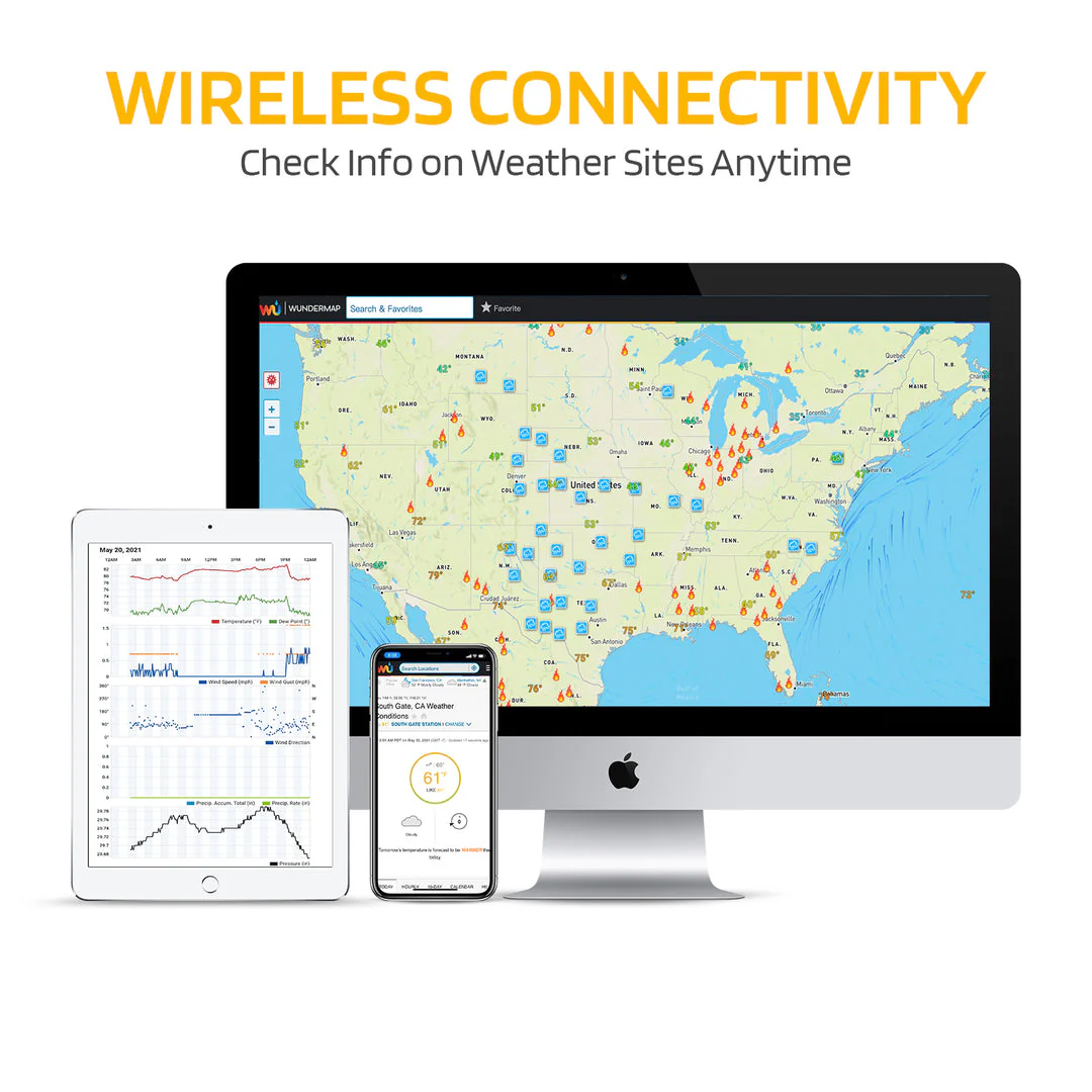 Raddy WF-100C Lite Weather Stations | Wireless | Temperature | Barometric Pressure | Humidity | Wind Rain Gauge - Image 5