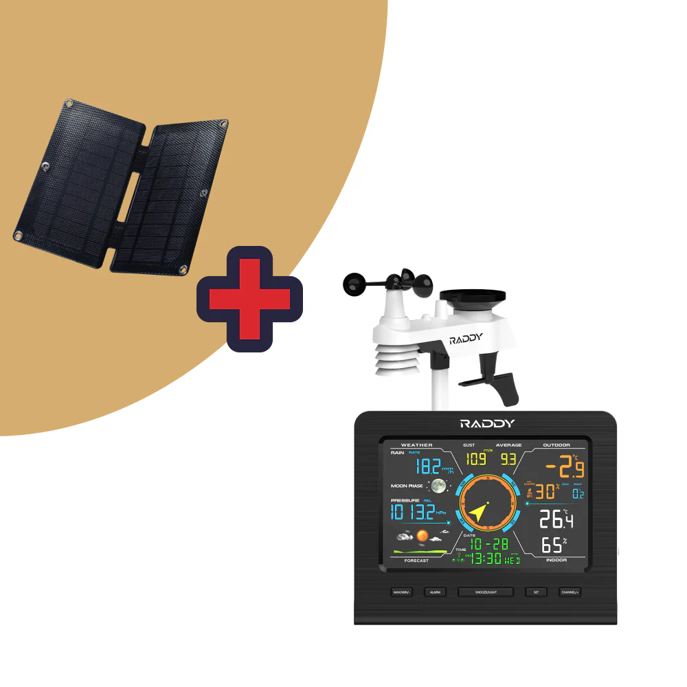 Raddy WF-100C Lite Weather Stations | Wireless | Temperature | Barometric Pressure | Humidity | Wind Rain Gauge - Image 9