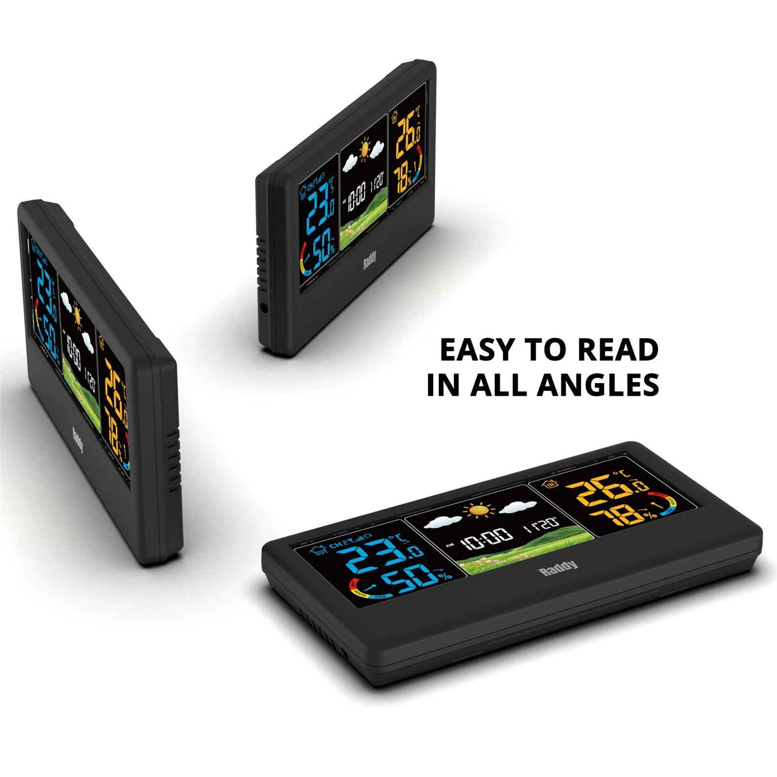 Raddy WF-55C Wireless Weather Station | Color Display | Weather Forecast | Thermometer Hygrometer - Image 4