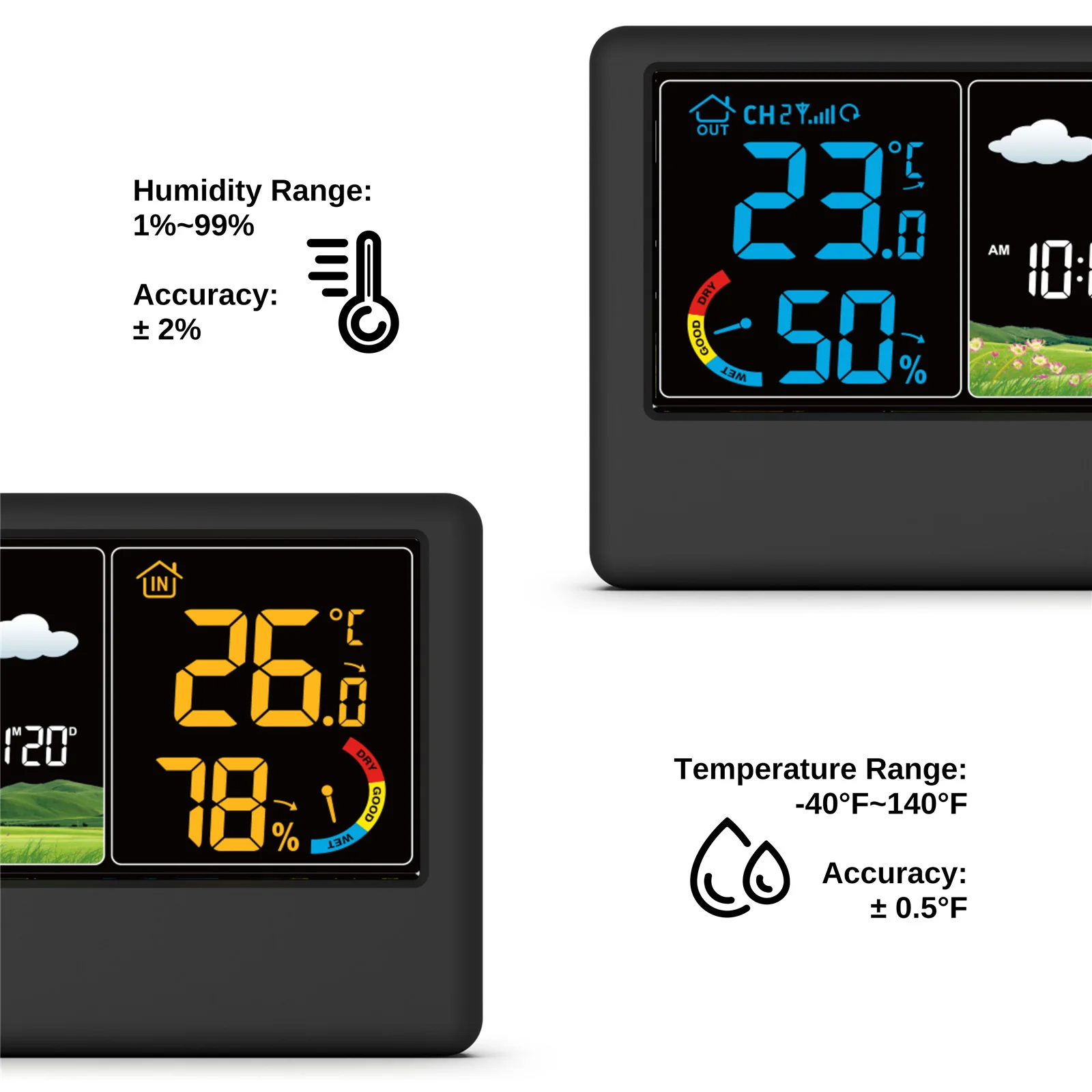 Raddy WF-55C Wireless Weather Station | Color Display | Weather Forecast | Thermometer Hygrometer - Image 5