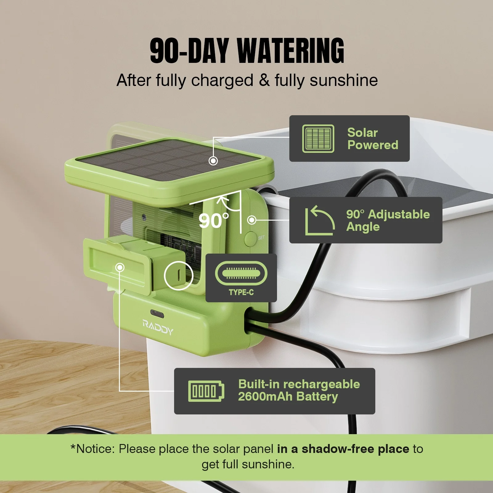 Raddy WS-2 Wi-Fi Drip Irrigation System | APP-Controlled | DIY Automatic Water Pump |  Dual Power Supply - Image 5