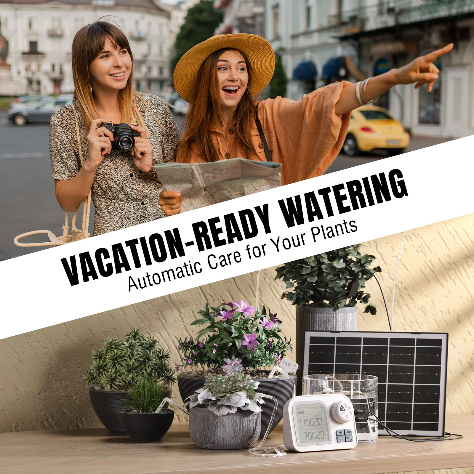 Raddy WS-7 Solar Drip Irrigation Kit | IPX7 Waterproof | Auto Watering System | Auto-Soil Humidity Detection | 2600mAh Battery | Large Display - Image 4