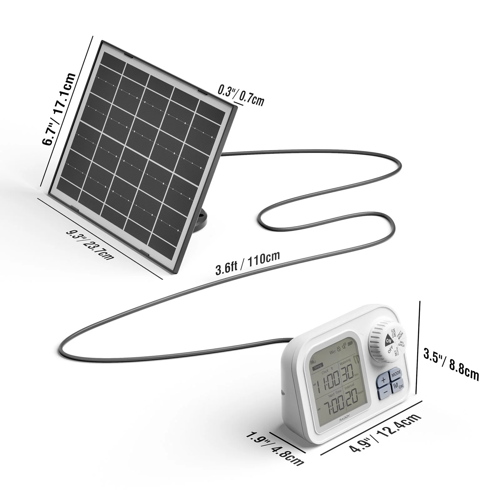 Raddy WS-7 Solar Drip Irrigation Kit | IPX7 Waterproof | Auto Watering System | Auto-Soil Humidity Detection | 2600mAh Battery | Large Display - Image 7