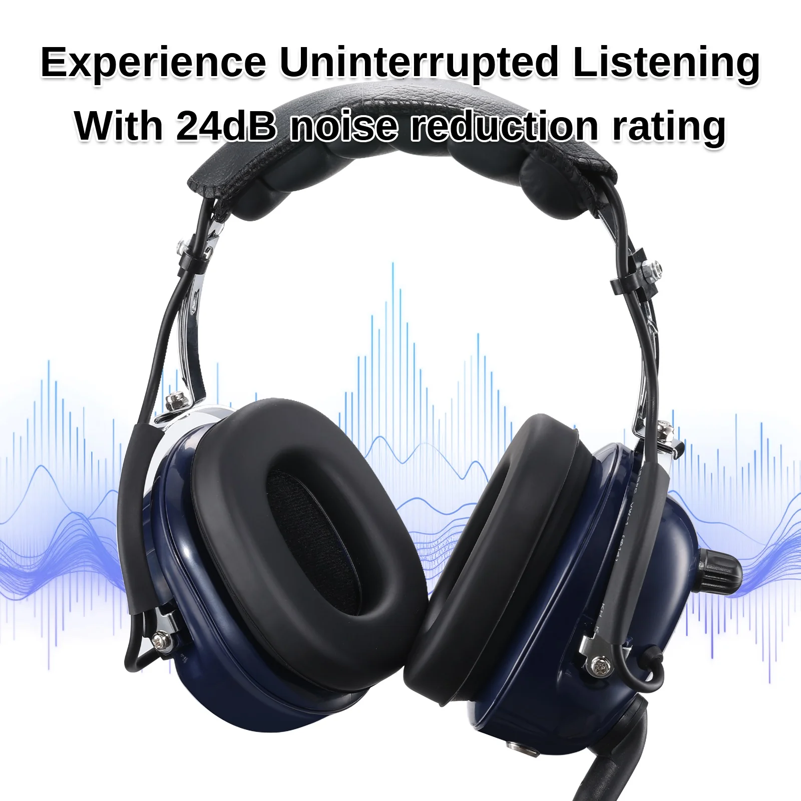 Radioddity AH200 General Aviation Headset | 24dB Noise Reduction | Adjustable Headband | 360° Full Flex Mic Boom - Image 3