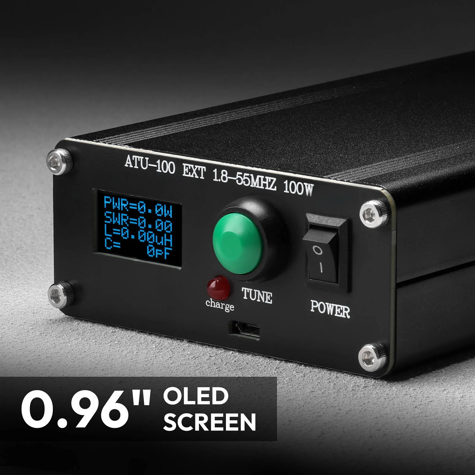 Radioddity ATU-100 Automatic Antenna Tuner | 1.8–55MHz | 0.96" OLED Display | 5000mAh Battery | Micro-USB Charging | HF Auto Tuner | For QRP Ham Radio Transceivers - Image 4
