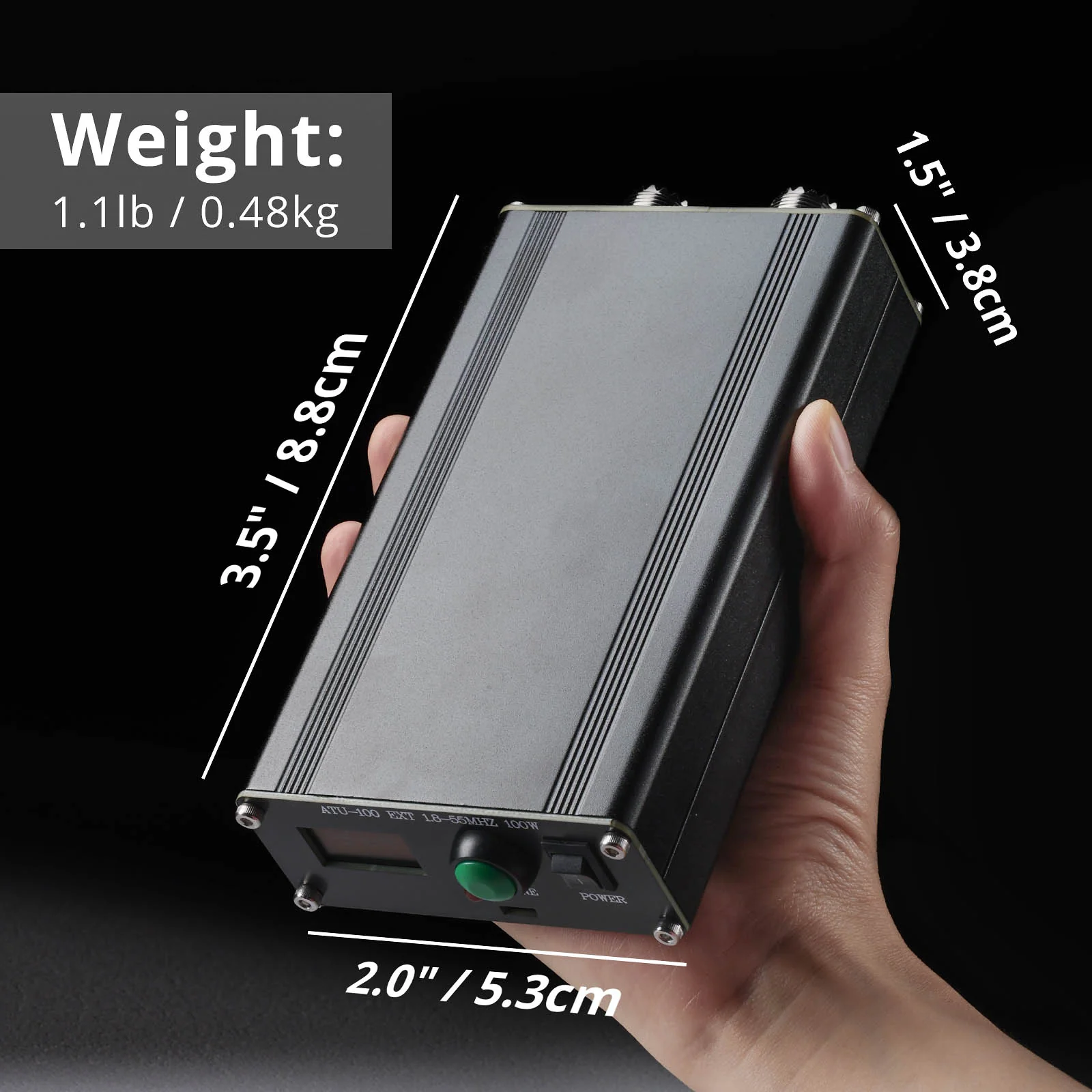 Radioddity ATU-100 Automatic Antenna Tuner | 1.8–55MHz | 0.96" OLED Display | 5000mAh Battery | Micro-USB Charging | HF Auto Tuner | For QRP Ham Radio Transceivers - Image 5