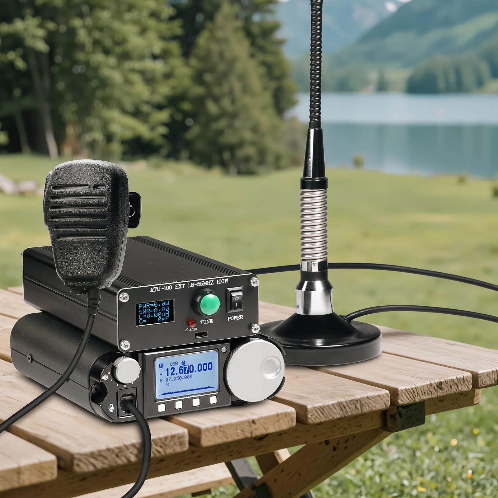 Radioddity ATU-100 Automatic Antenna Tuner | 1.8–55MHz | 0.96" OLED Display | 5000mAh Battery | Micro-USB Charging | HF Auto Tuner | For QRP Ham Radio Transceivers - Image 6