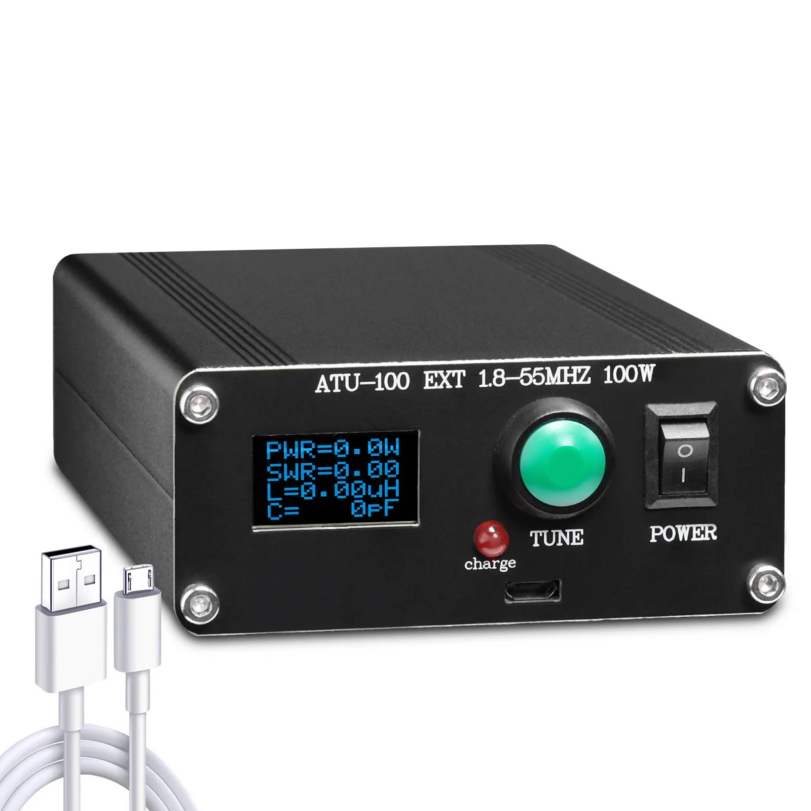 Radioddity ATU-100 Automatic Antenna Tuner | 1.8–55MHz | 0.96" OLED Display | 5000mAh Battery | Micro-USB Charging | HF Auto Tuner | For QRP Ham Radio Transceivers - Image 7