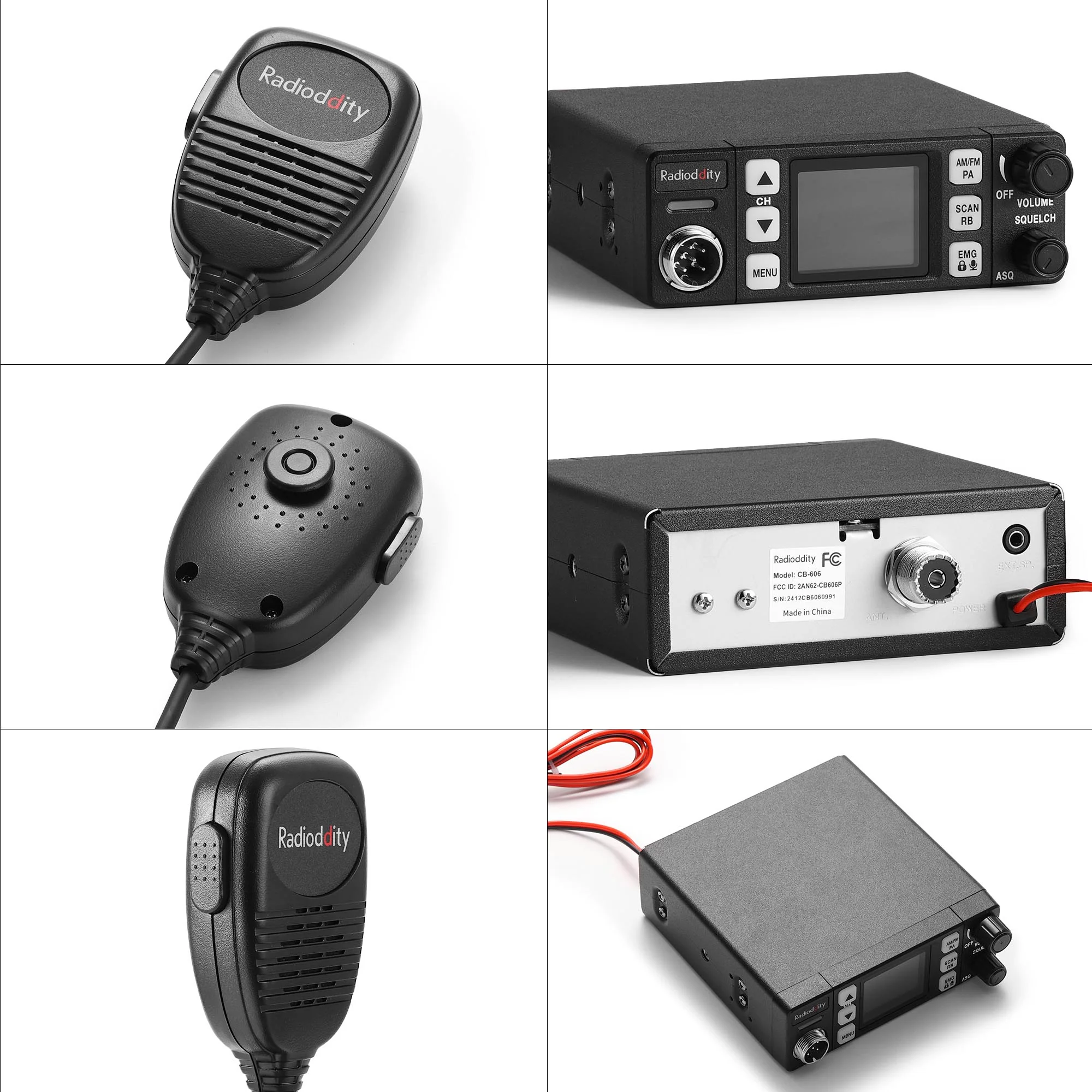 Radioddity CB-606 / CB-606 Pro CB Radio | 4W | AM/FM/PA | 2.2’’ LCD Display | Instant Channel 9/19 | NB/ASQ/SQ | 40 Channels - Image 13