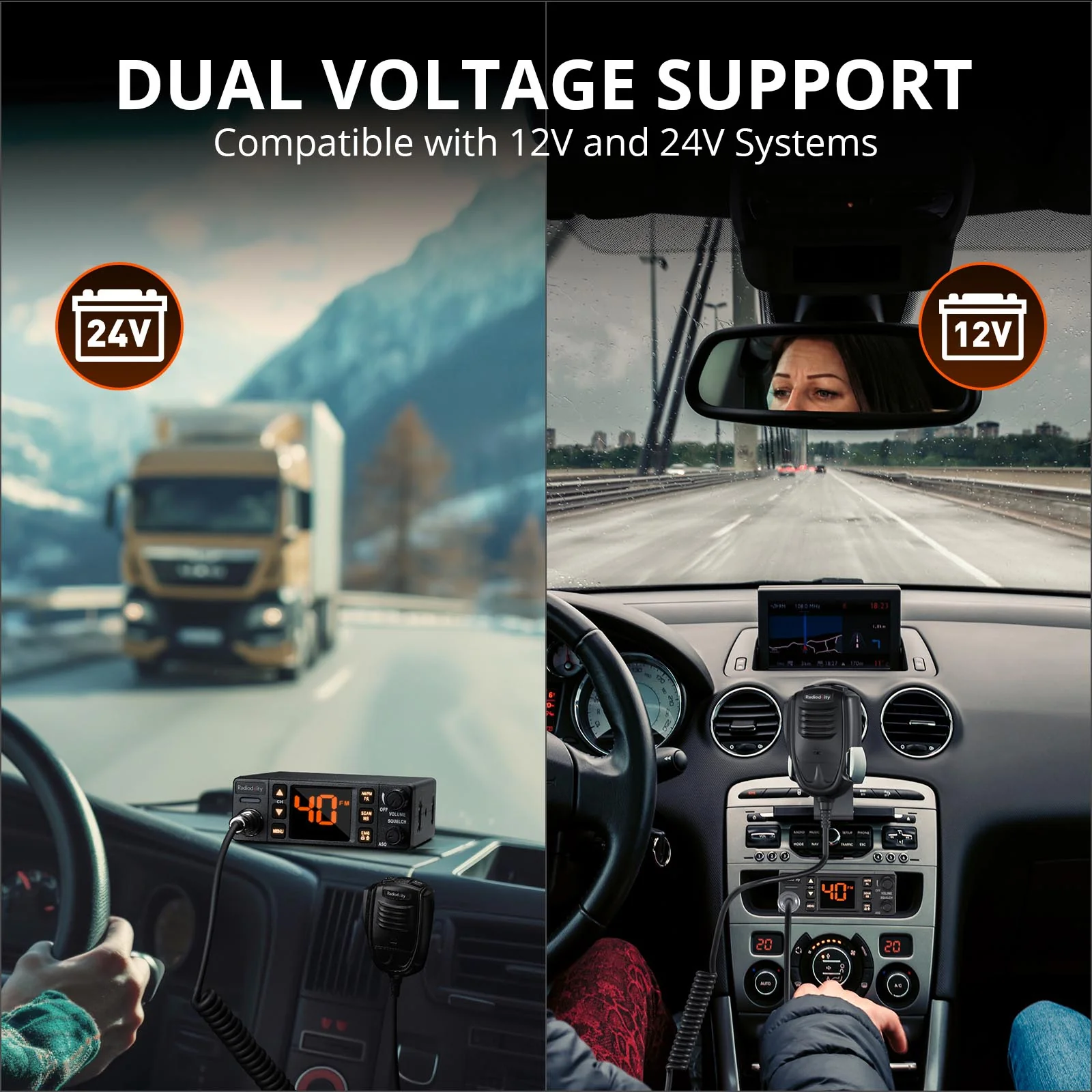 Radioddity CB-606 / CB-606 Pro CB Radio | 4W | AM/FM/PA | 2.2’’ LCD Display | Instant Channel 9/19 | NB/ASQ/SQ | 40 Channels - Image 6