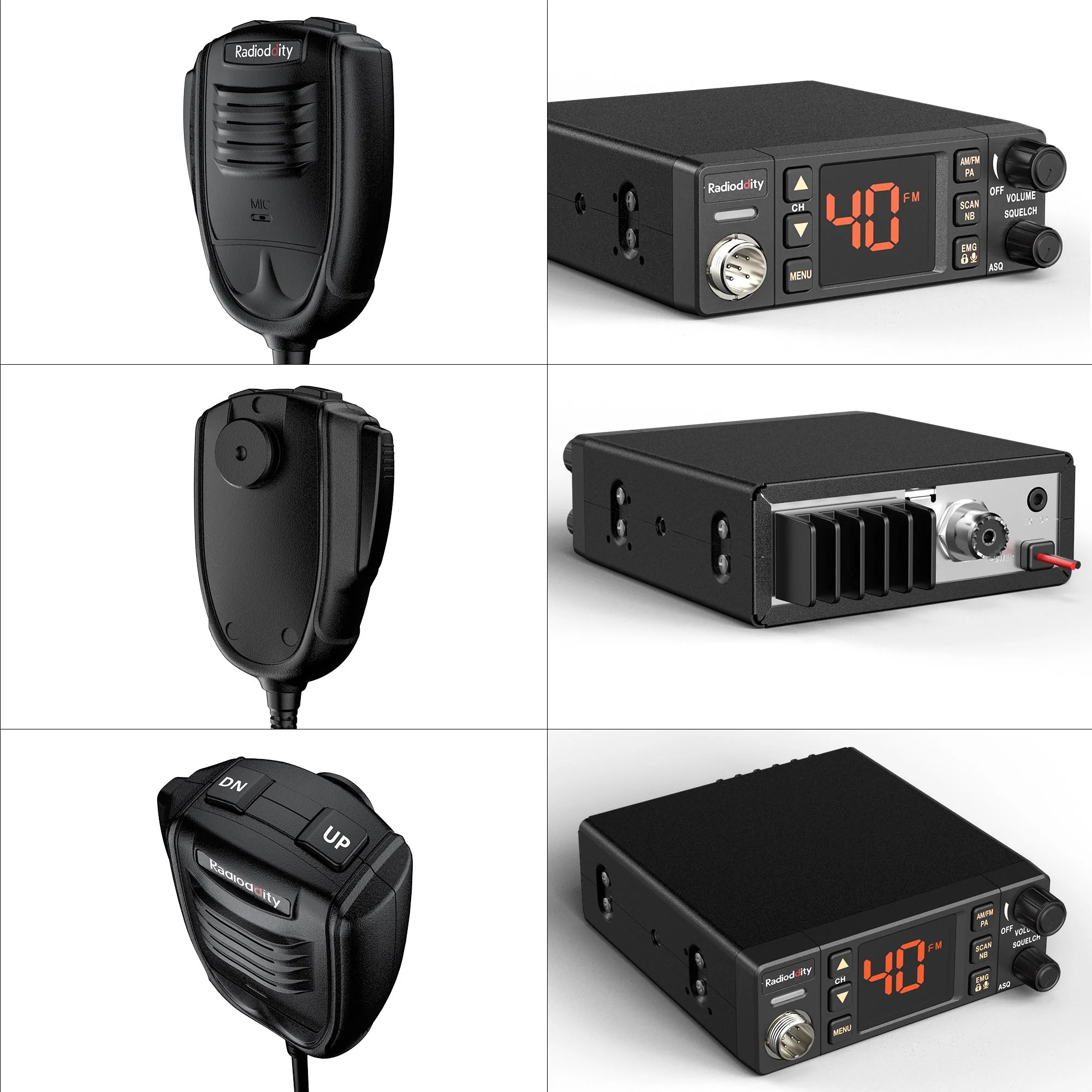 Radioddity CB-606 / CB-606 Pro CB Radio | 4W | AM/FM/PA | 2.2’’ LCD Display | Instant Channel 9/19 | NB/ASQ/SQ | 40 Channels - Image 7