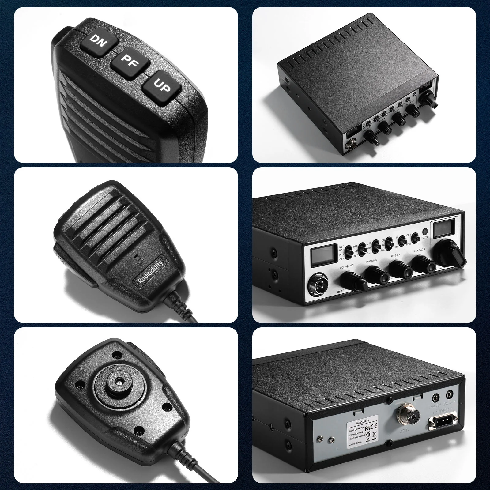 Radioddity CB-900 PRO | 4W | AM/FM | Noise Reduction | ASQ | VOX | Support PA System | SWR High Alert | Instant CH 9 - Image 12