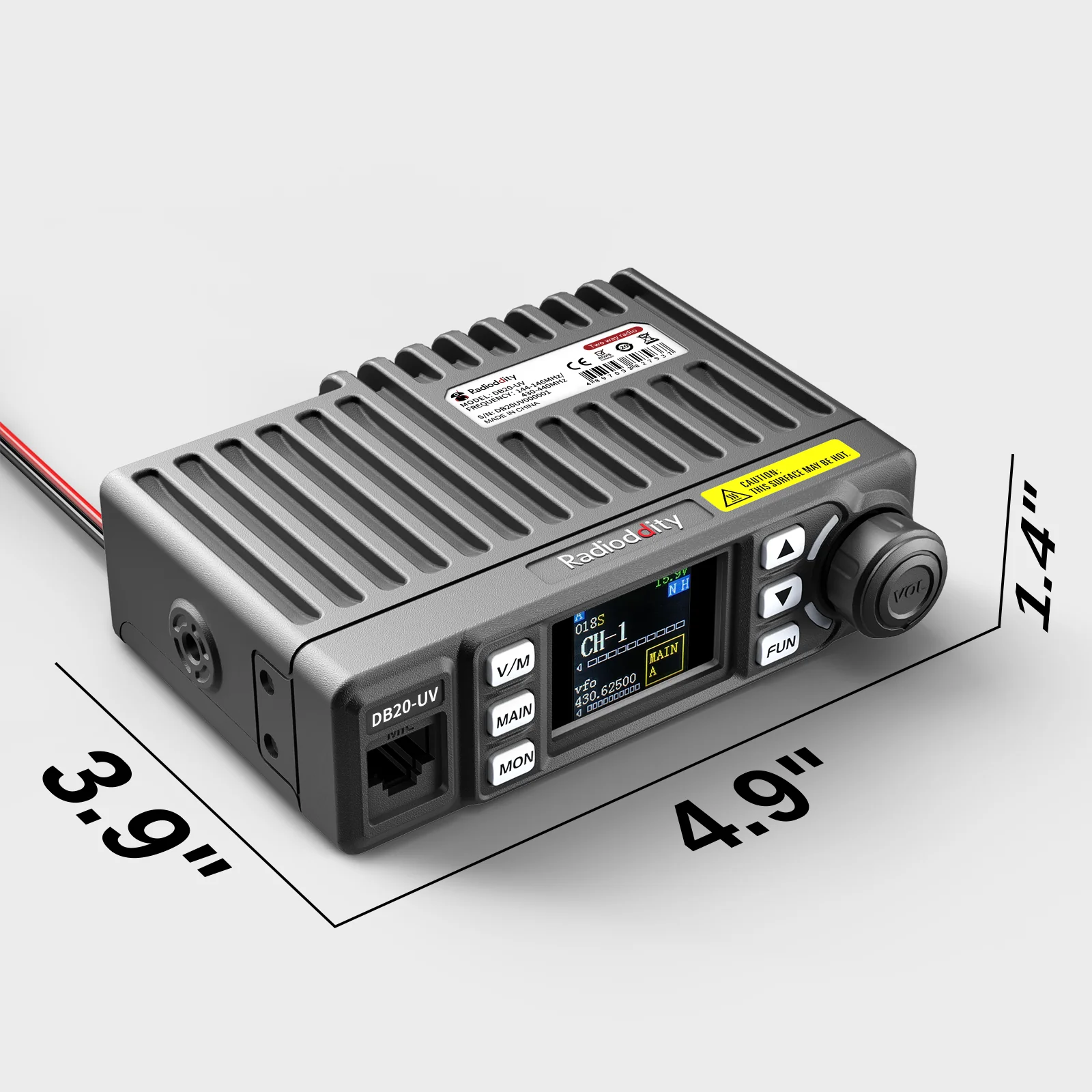 Radioddity DB20-UV Mobile Radio | Dual Band | 20W | Display Sync | 500 Channels | VOX [DISCONTINUED] - Image 6