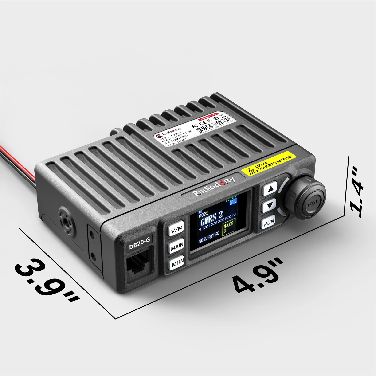 Radioddity DB20-G GMRS Mobile | 20W | 500 Channels | UHF VHF Scanner | Sync | Repeater Capable | Support CHIRP Programming - Image 8