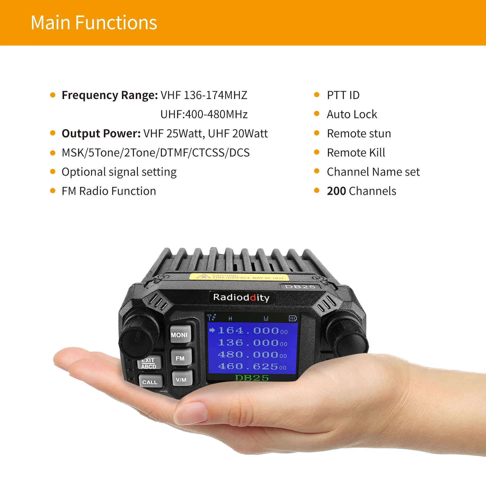 DB25 Dual Band Quad-standby Mobile Radio 25W/10W [DISCONTINUED] - Image 4