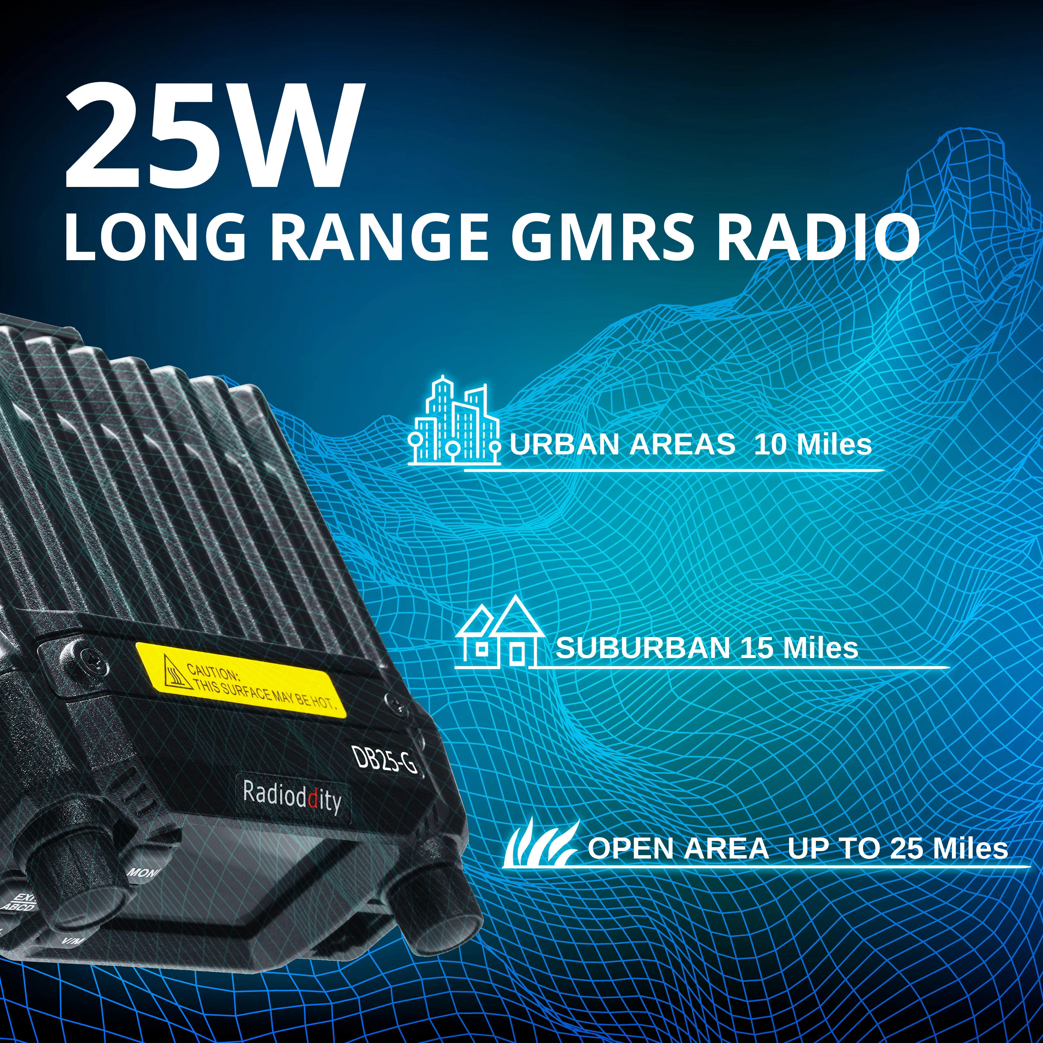 Radioddity DB25-G GMRS Mobile Radio | 25W | Quad Watch | UHF VHF Scanning | Repeater Capable | Support CHIRP Programming - Image 3
