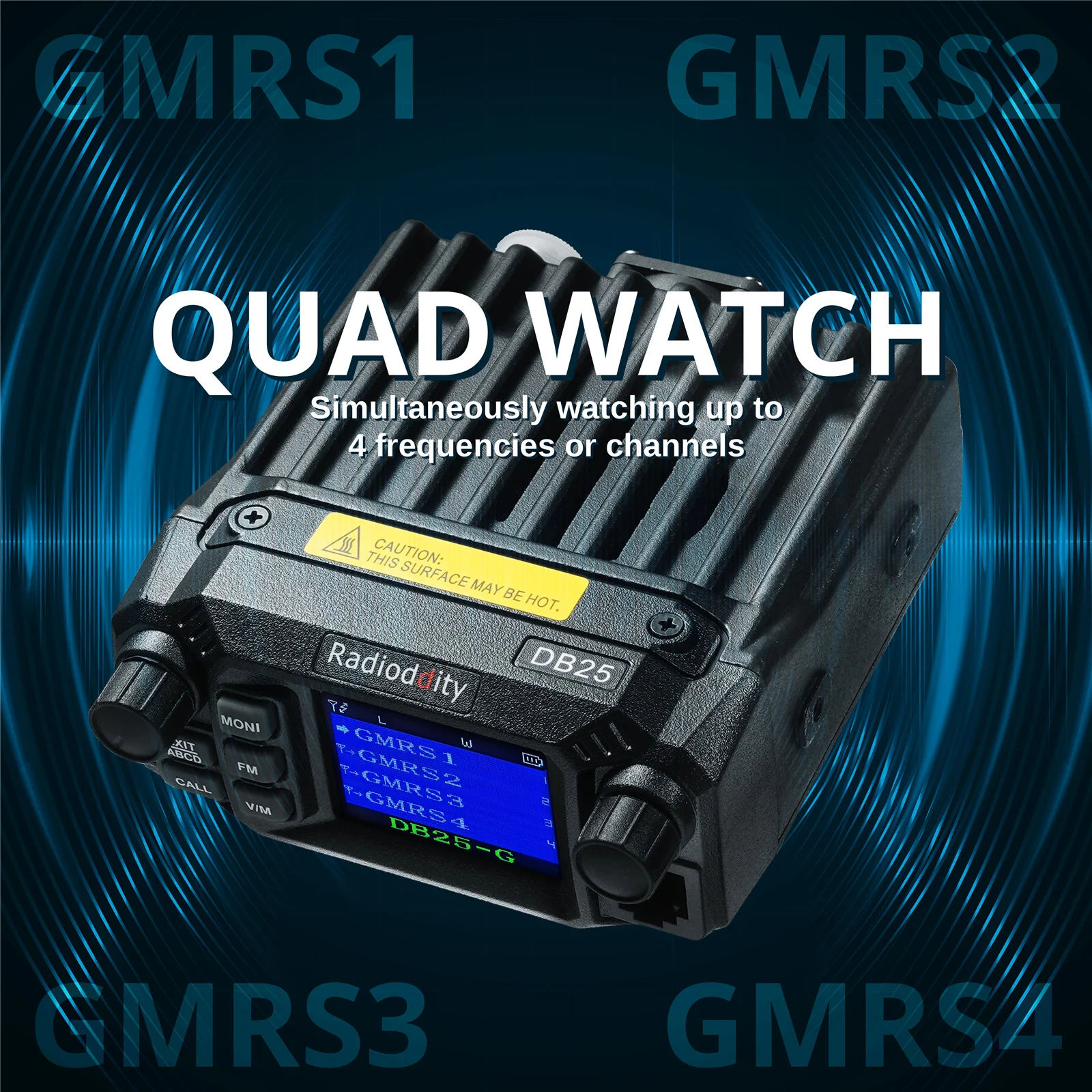 Radioddity DB25-G GMRS Mobile Radio | 25W | Quad Watch | UHF VHF Scanning | Repeater Capable | Support CHIRP Programming - Image 4