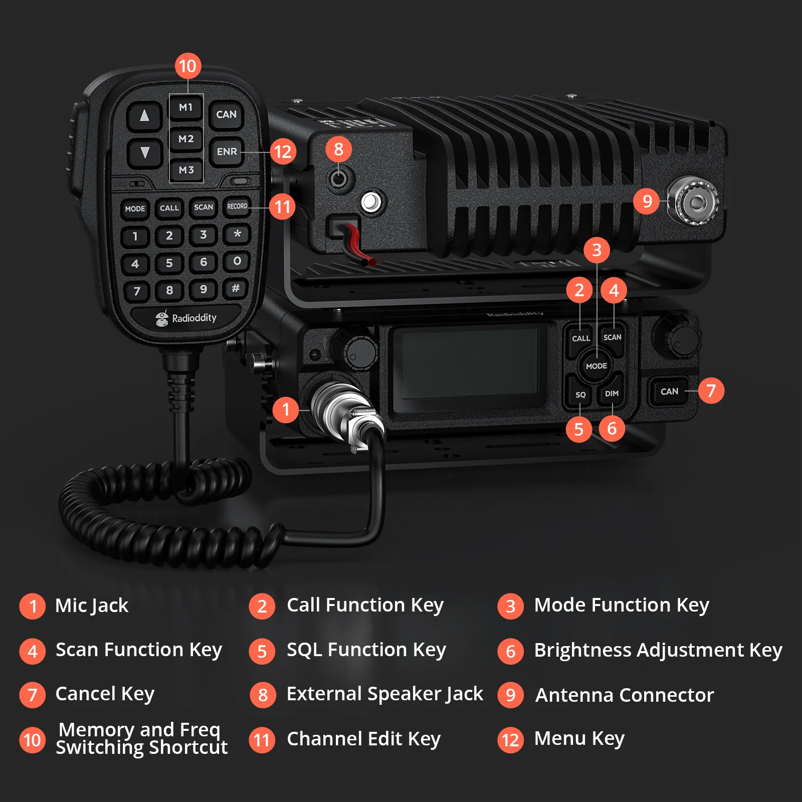 Radioddity DB40-G GMRS Mobile Radio | 40W | Repeater Capable | 199 Channels | UHF Scanning Receiver | Support CHIRP Programming - Image 8
