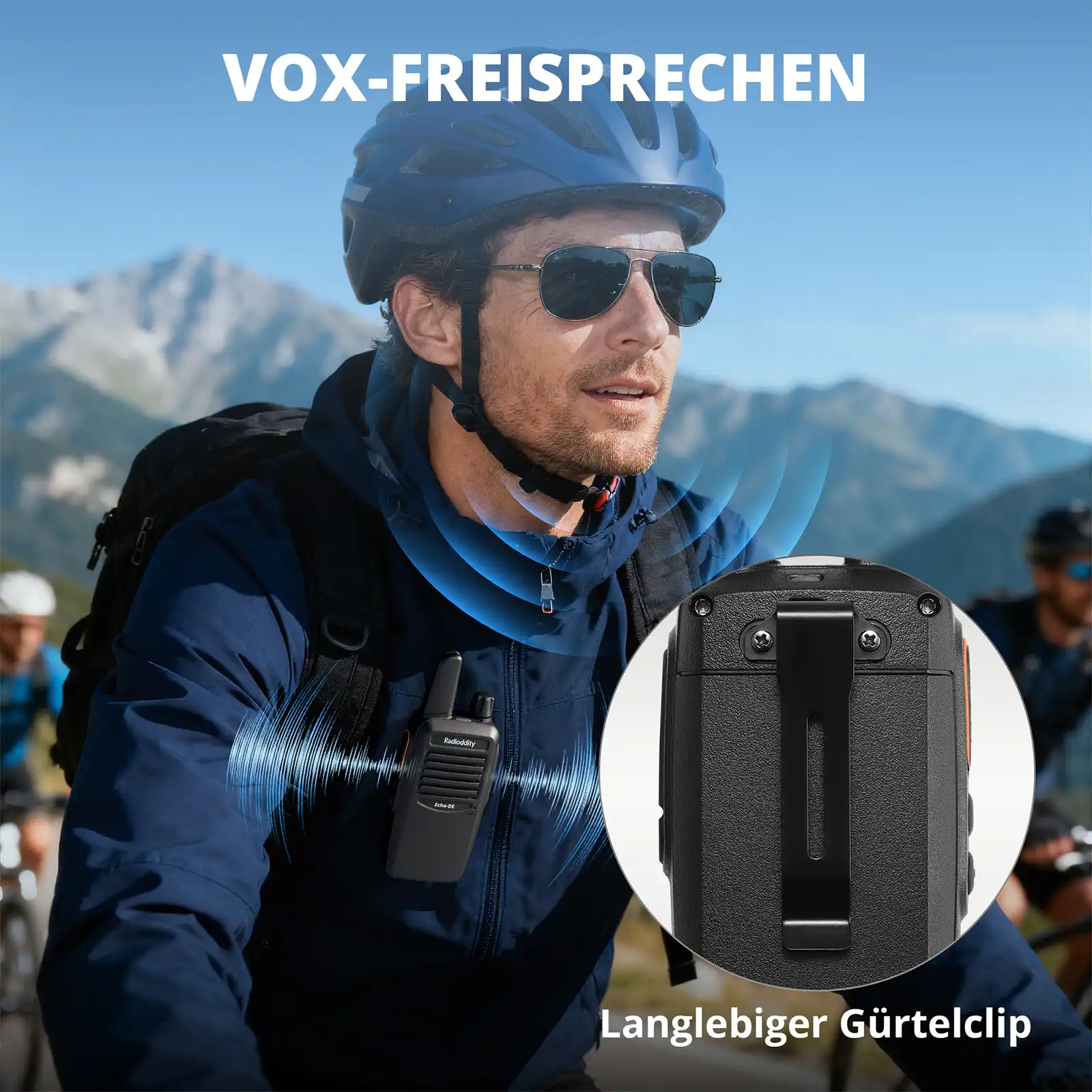 Radioddity Echo-DE/IT PMR446 Radio | German/ltalian Voice Prompts | Lightweight | 1200mAh Battery | USB-C Charging | VOX | Ideal for Hiking/Camping - Image 10