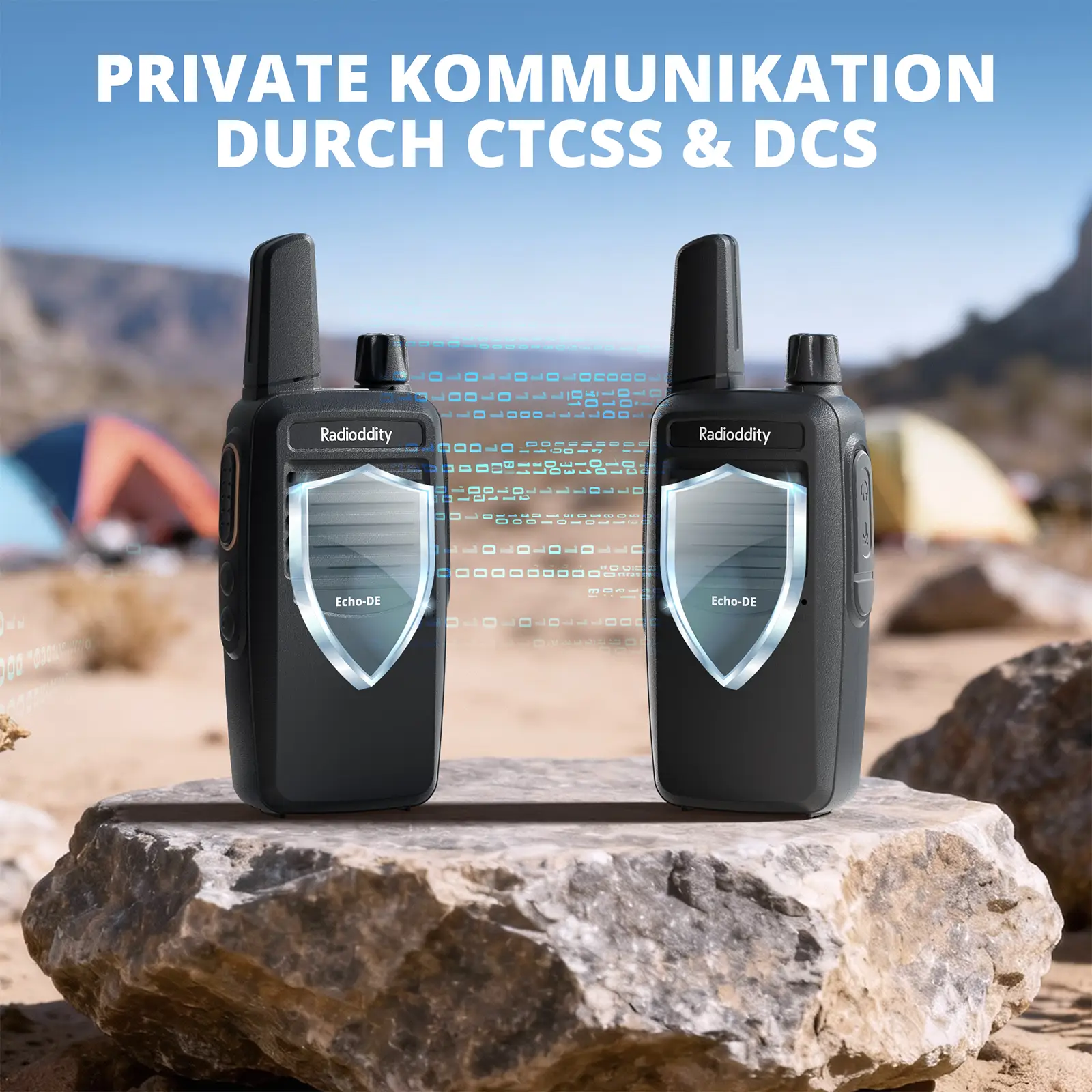 Radioddity Echo-DE/IT PMR446 Radio | German/ltalian Voice Prompts | Lightweight | 1200mAh Battery | USB-C Charging | VOX | Ideal for Hiking/Camping - Image 11