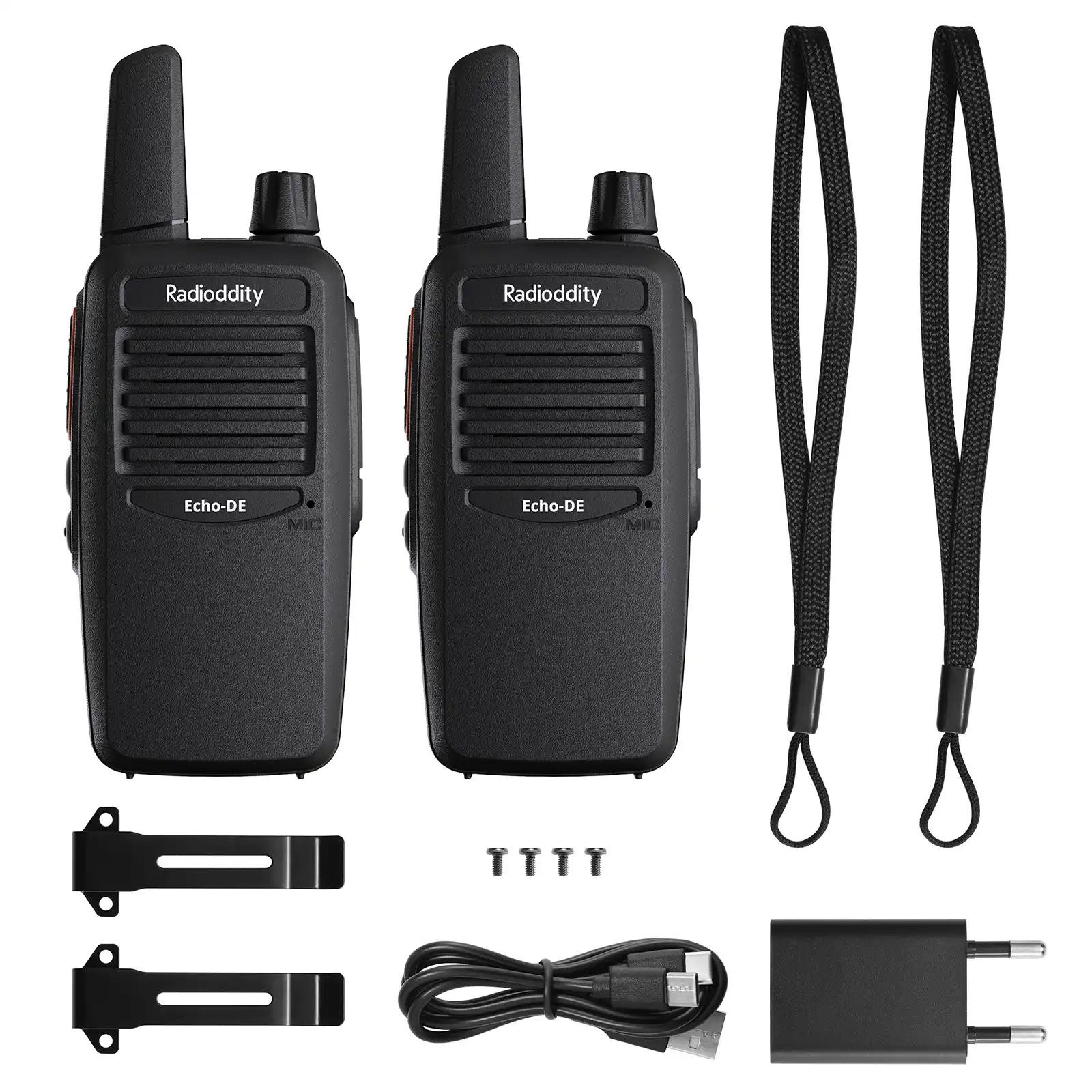 Radioddity Echo-DE/IT PMR446 Radio | German/ltalian Voice Prompts | Lightweight | 1200mAh Battery | USB-C Charging | VOX | Ideal for Hiking/Camping - Image 8