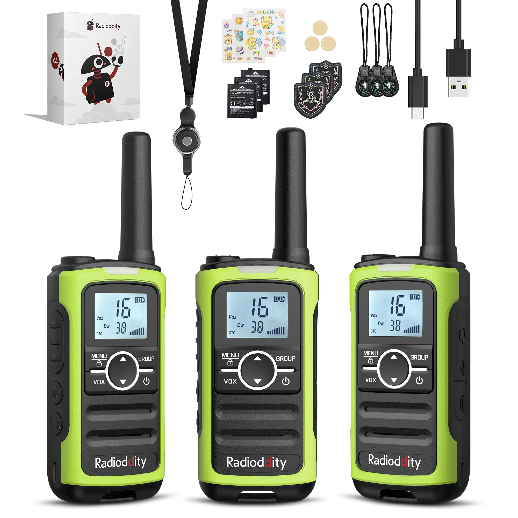 Radioddity FS-T8/PR-T8 FRS/PMR Radio | Long Range with Group Call | VOX | NOAA | Flashlight | 2000mAh Battery | USB-C Charging - Image 10