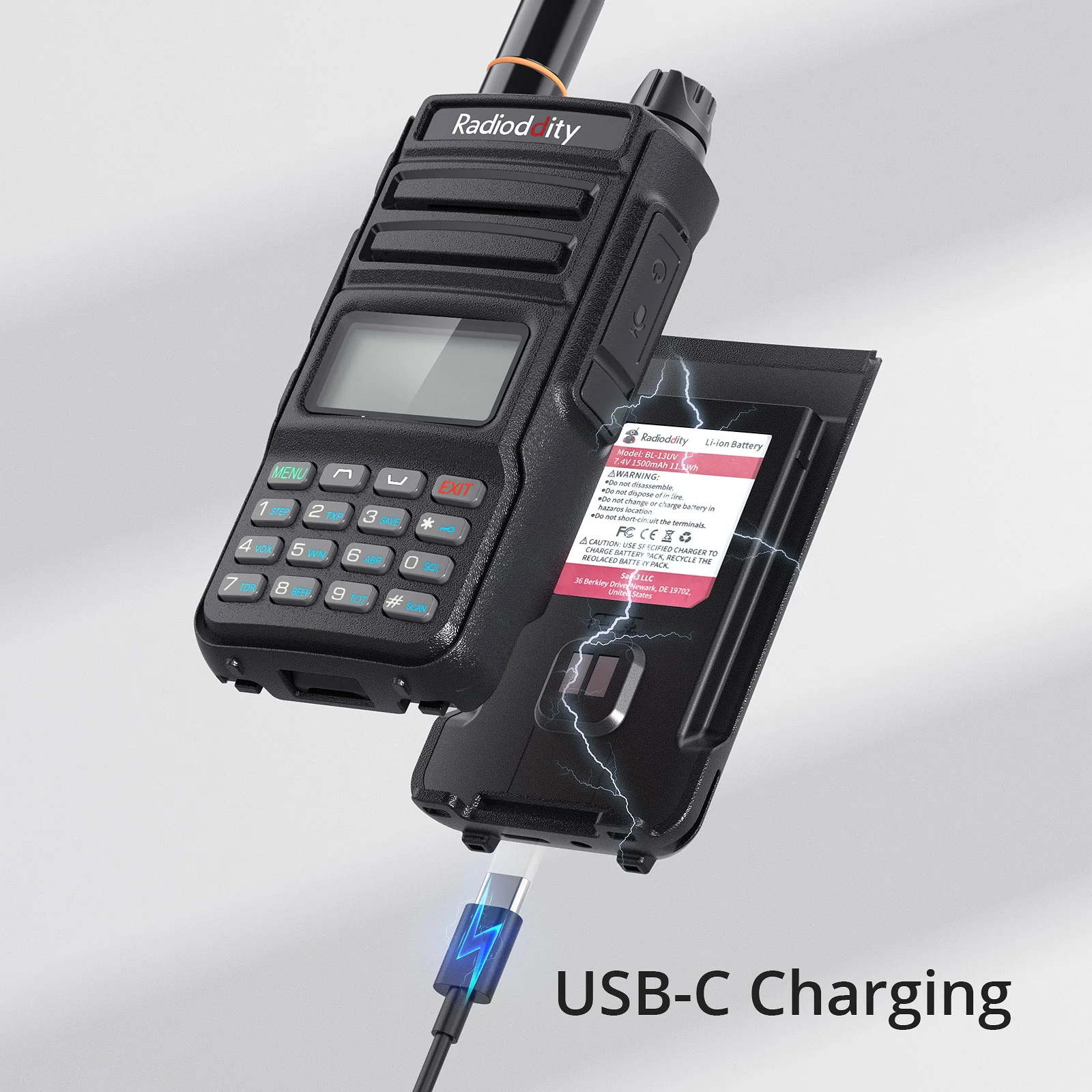 Radioddity GA-5E Radio | Dual Band | 5W Analog | USB-C | SYNC Display | EU Frequency Range - Image 3