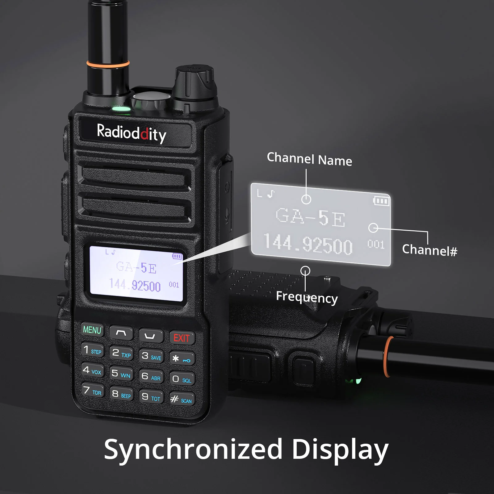 Radioddity GA-5E Radio | Dual Band | 5W Analog | USB-C | SYNC Display | EU Frequency Range - Image 5
