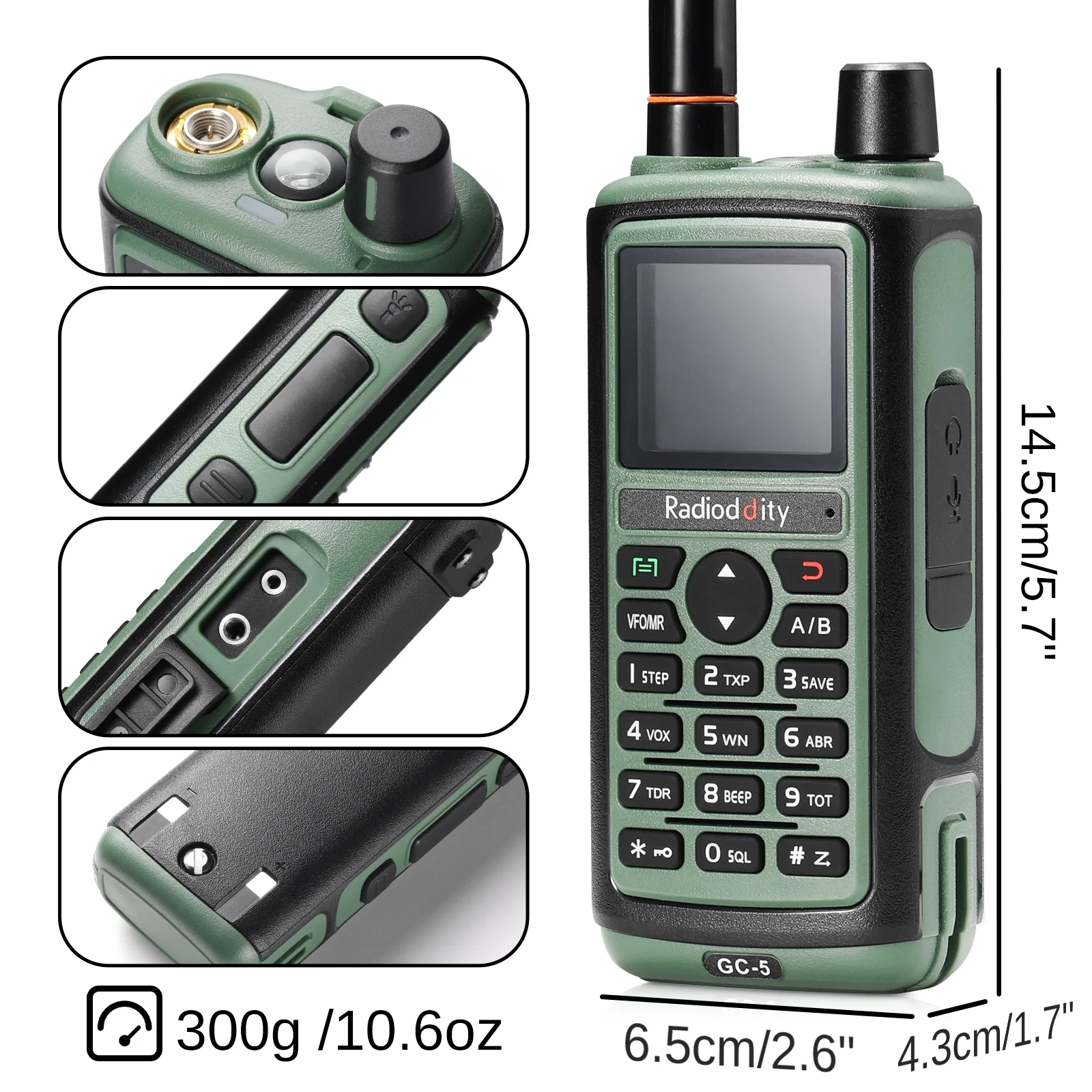 Radioddity GC-5 | Dual Band | 5W | 999 CH | Remote Frequency Copy | Color Screen | 1800mAh | NOAA FM RX - Image 2