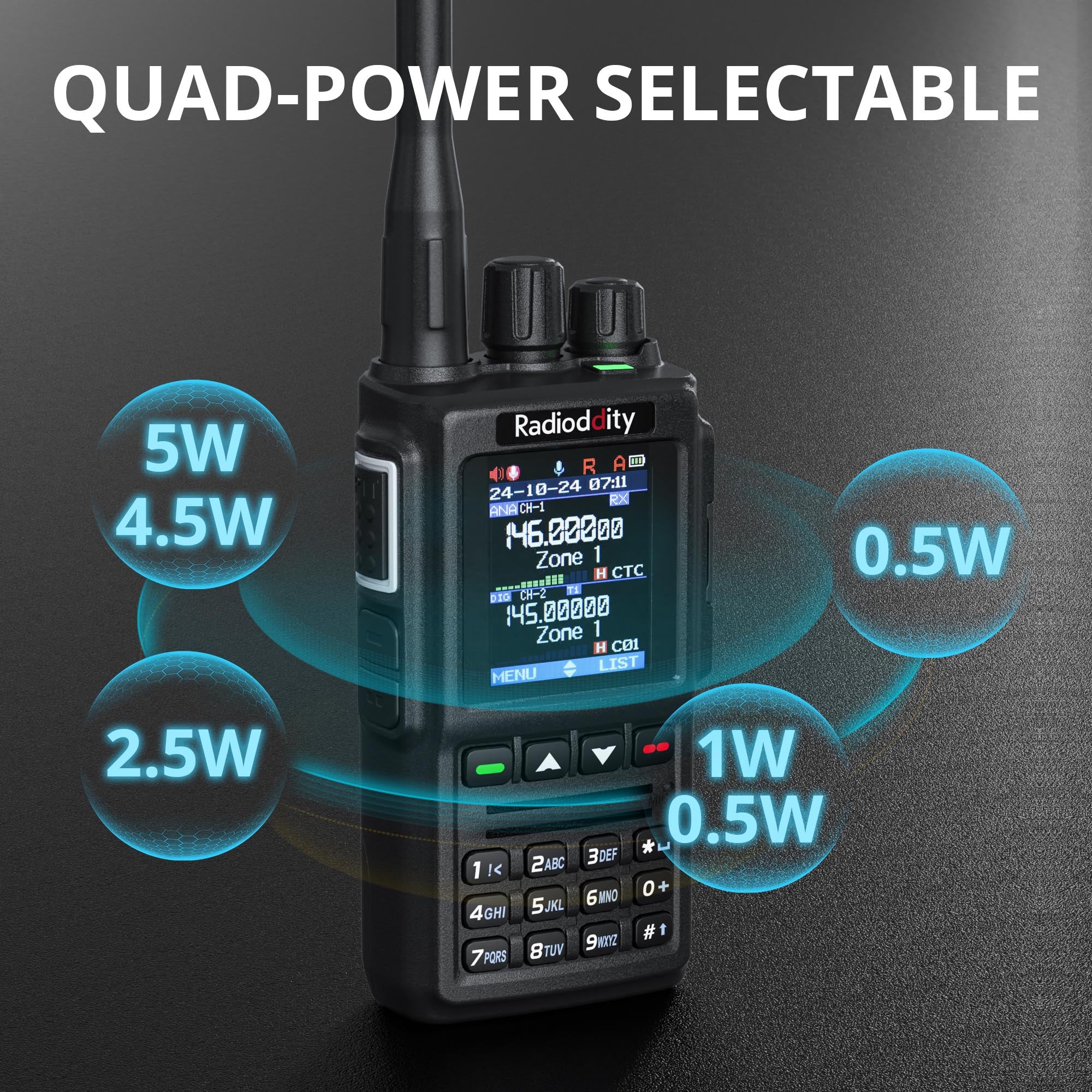 Radioddity GD-168 DMR | 5W | Dual Band Dual Mode | Satellite Communicate | Noise Reduction | 500K Contacts | Dual Battery & Antennas | Type-C Charge & Program - Image 10