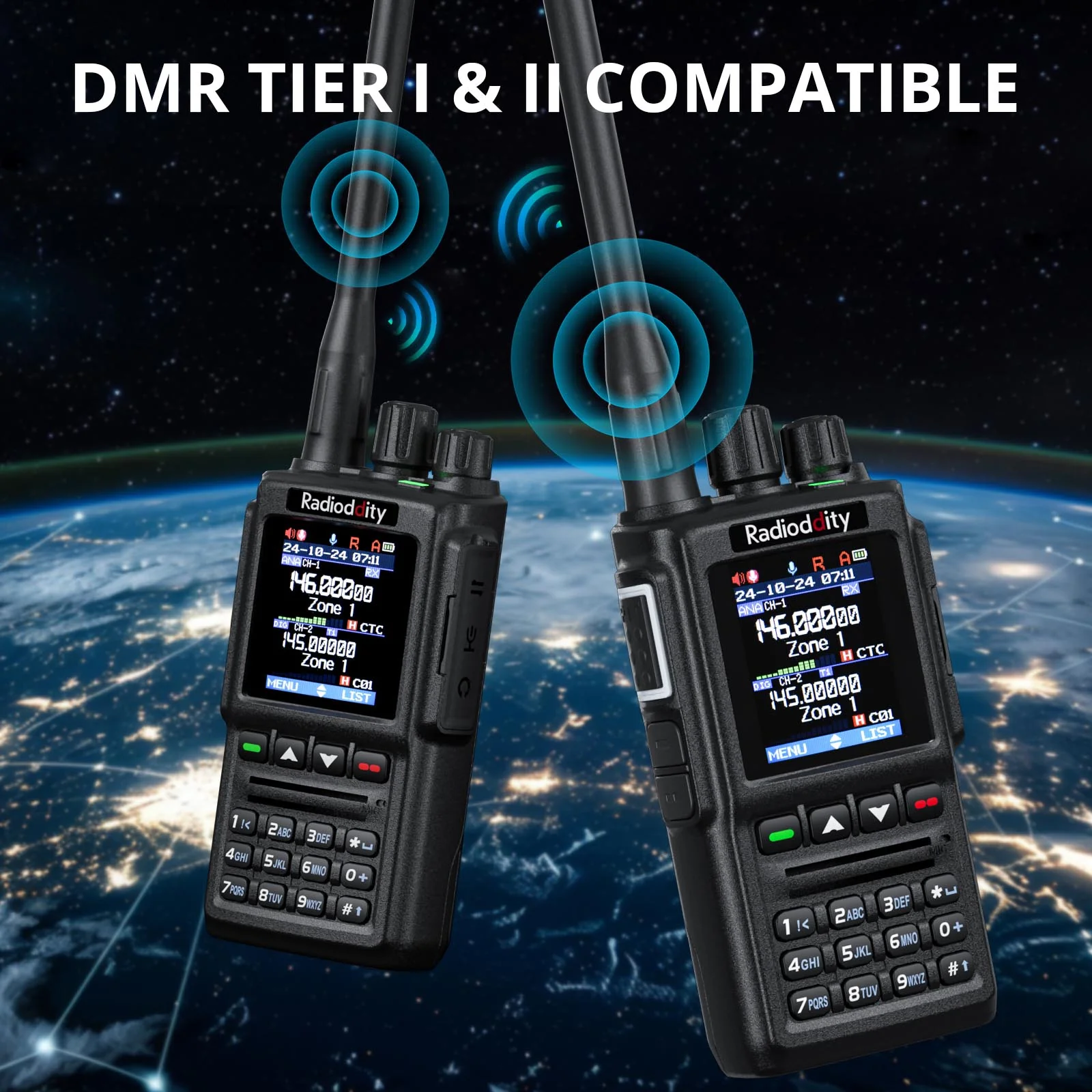 Radioddity GD-168 DMR | 5W | Dual Band Dual Mode | Satellite Communicate | Noise Reduction | 500K Contacts | Dual Battery & Antennas | Type-C Charge & Program - Image 9