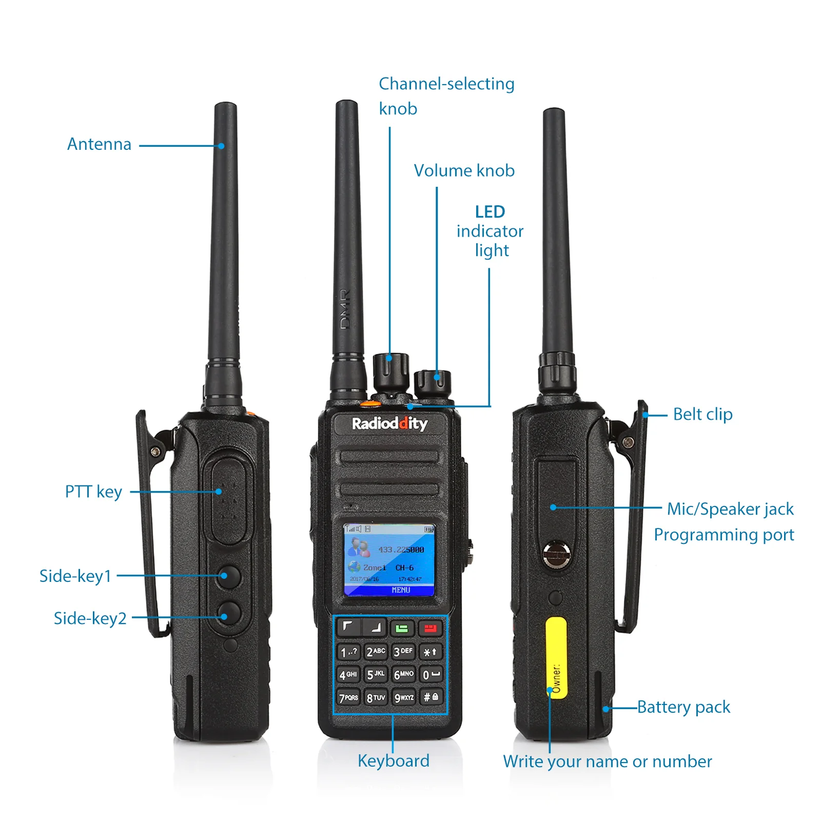 Radioddity GD-55 Plus | UHF DMR | 2800mA | 10/4W | Waterproof | Record [DISCONTINUED] - Image 3