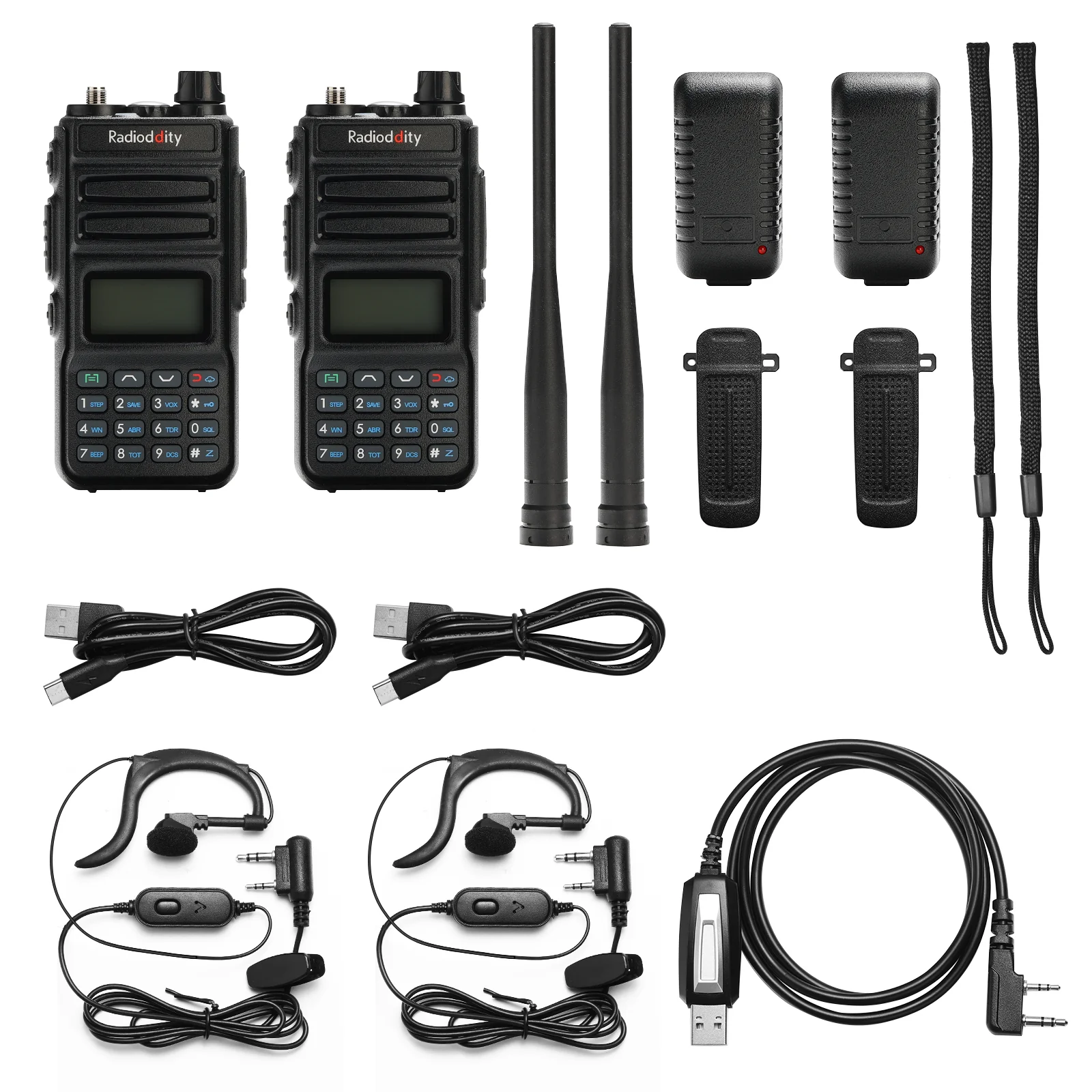 Radioddity GM-30 GMRS Radio [2 Pack + Cable] | 5W | VHF & UHF Scanner | NOAA | USB-C | SYNC | Support CHIRP Programming - Image 6