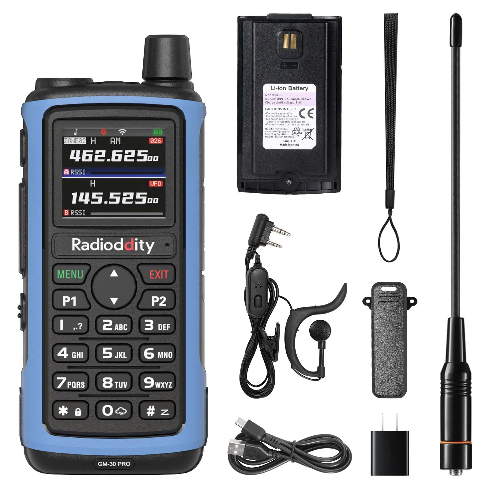 Radioddity GM-30 PRO GMRS Radio | 1.77" TFT Display | 1,000 Channels | APP Wireless Programming | UHF/VHF/ NOAA/FM/Airband RX | USB-C Charging | Frequency Copy | Support CHIRP Programming - Image 9